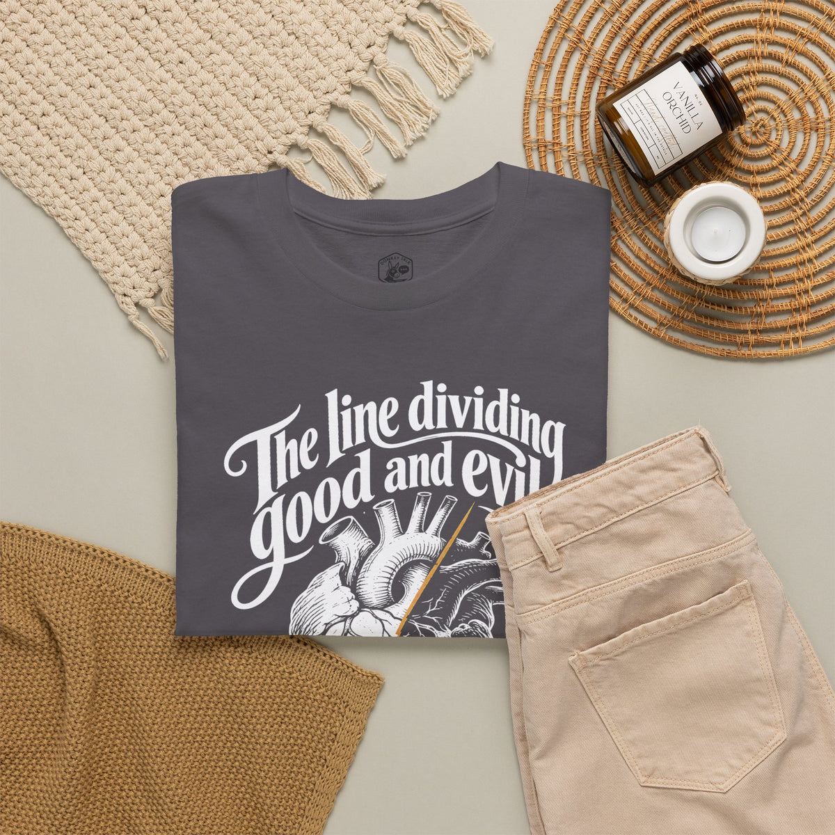 The Line Dividing Good and Evil T-shirt – Donkey Talk graphic tee