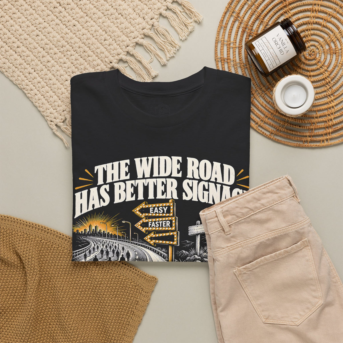 The Wide Road Has Better Signage T-shirt – Donkey Talk graphic tee