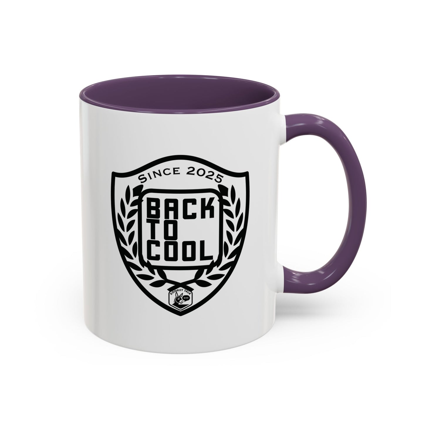 Back to Cool Shield Accent Coffee Mug — Retro Badge Coffee Cup (11/15oz)