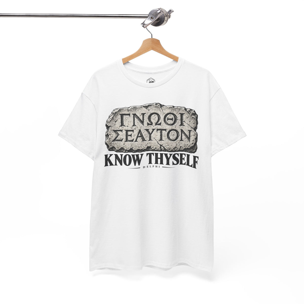 Know Thyself Delphi Stone T-shirt – Donkey Talk graphic tee