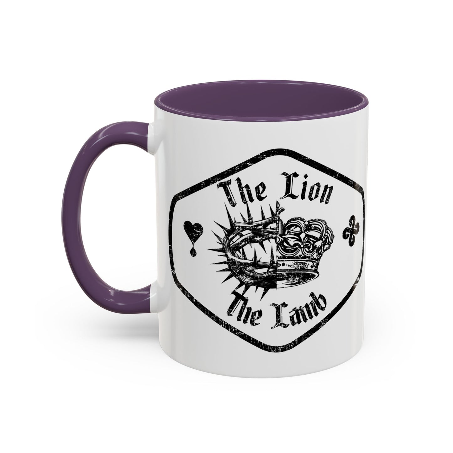 Lion & Lamb Religious Accent Coffee Mug — Crown of Thorns Christian Gift (11/15oz)