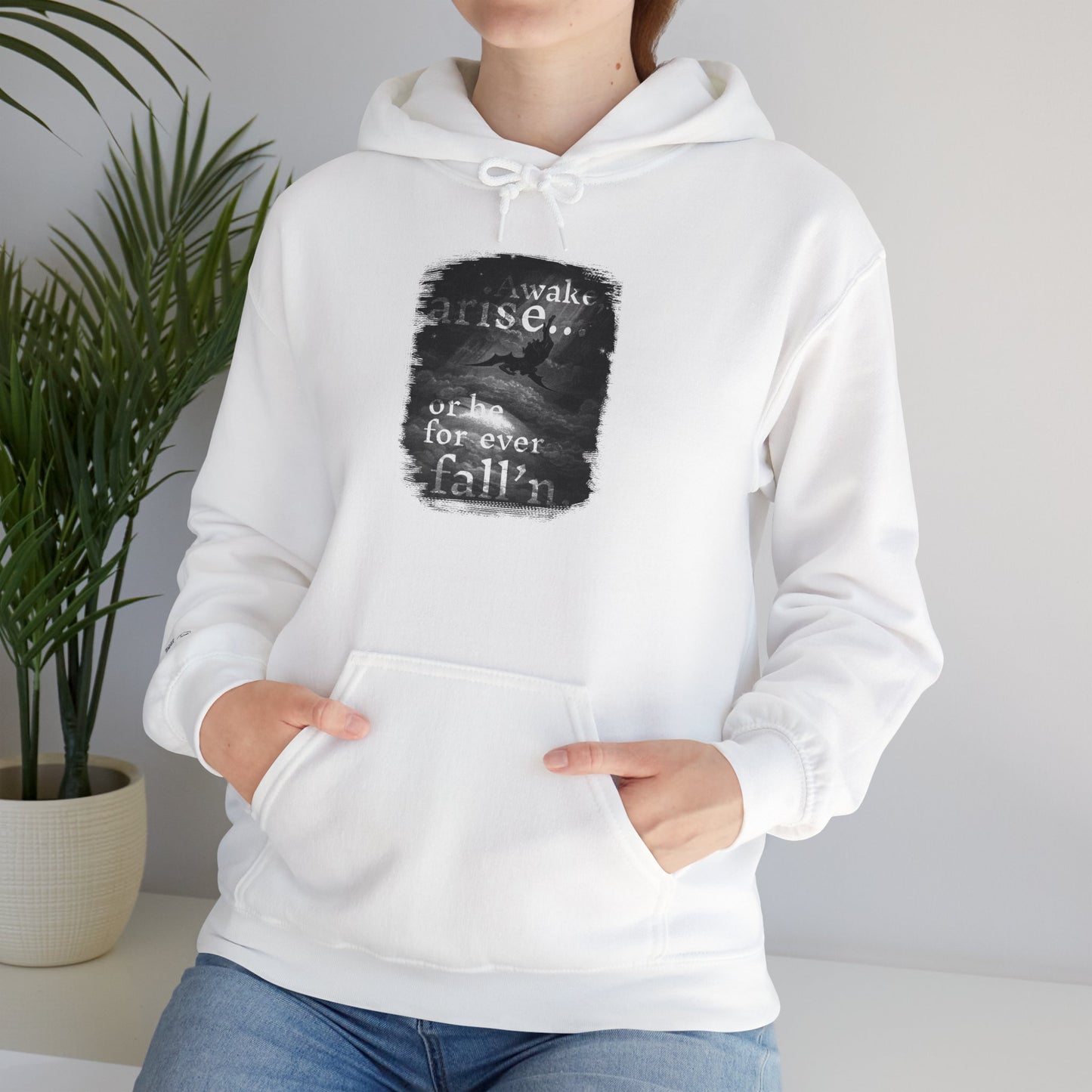 Inspirational Unisex Heavy Blend™ Hoodie - 'Awake, Rise, Forever Fall'n'