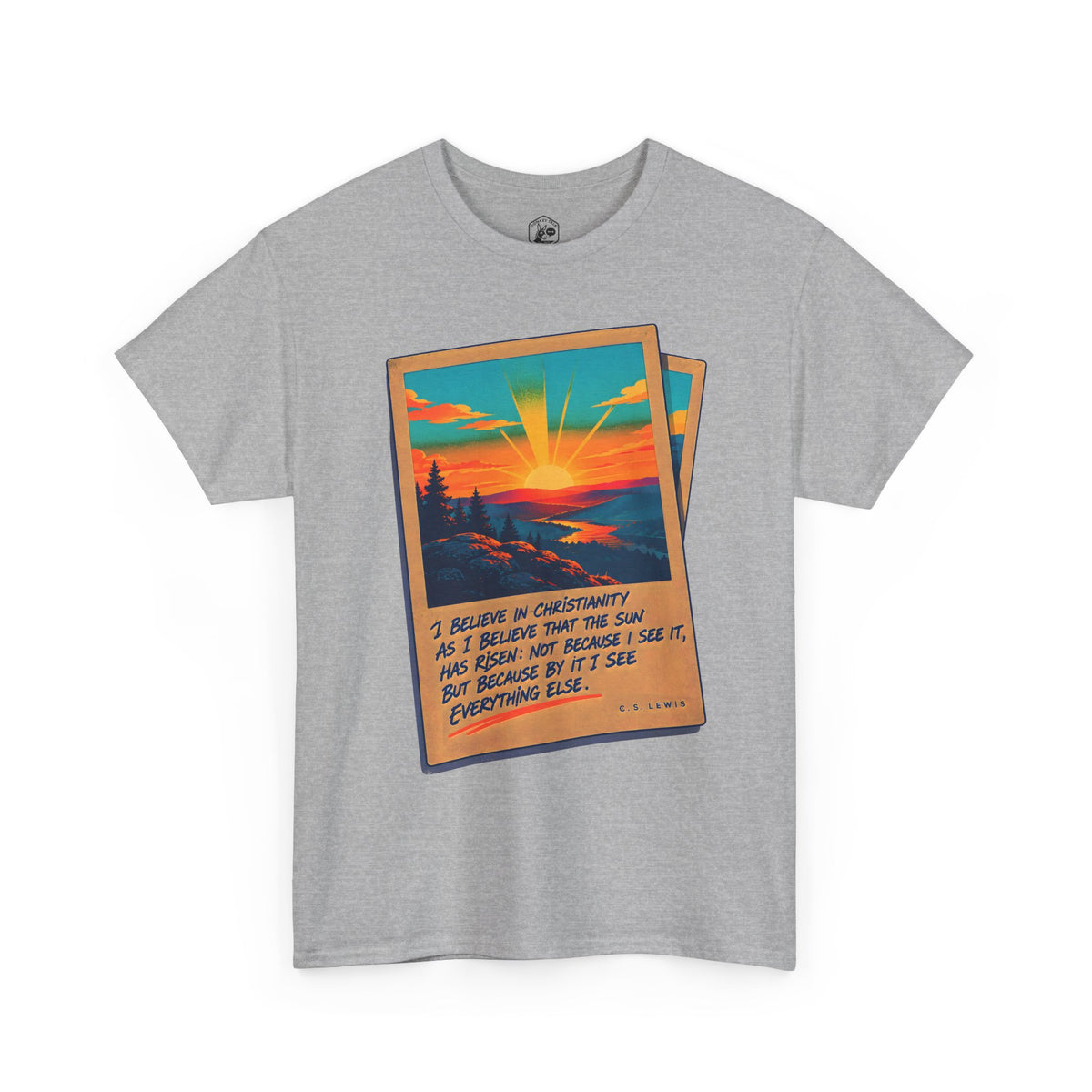 C.S. Lewis Sunrise Instant Photo T-shirt – Donkey Talk graphic tee