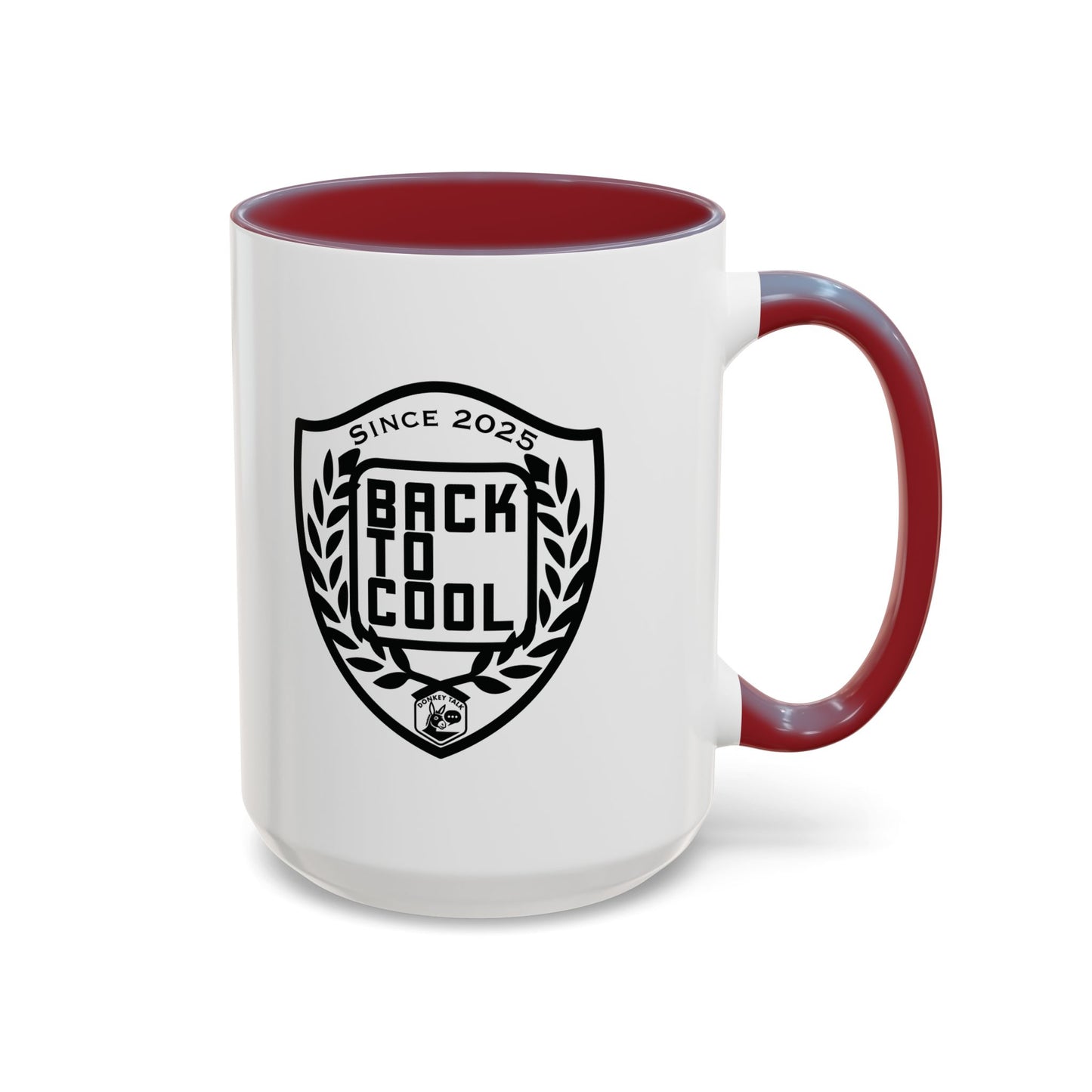 Back to Cool Shield Accent Coffee Mug — Retro Badge Coffee Cup (11/15oz)