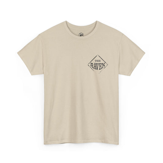 Black Bird Graphic Tee | Vintage Raven Logo T-Shirt, Front & Back Print