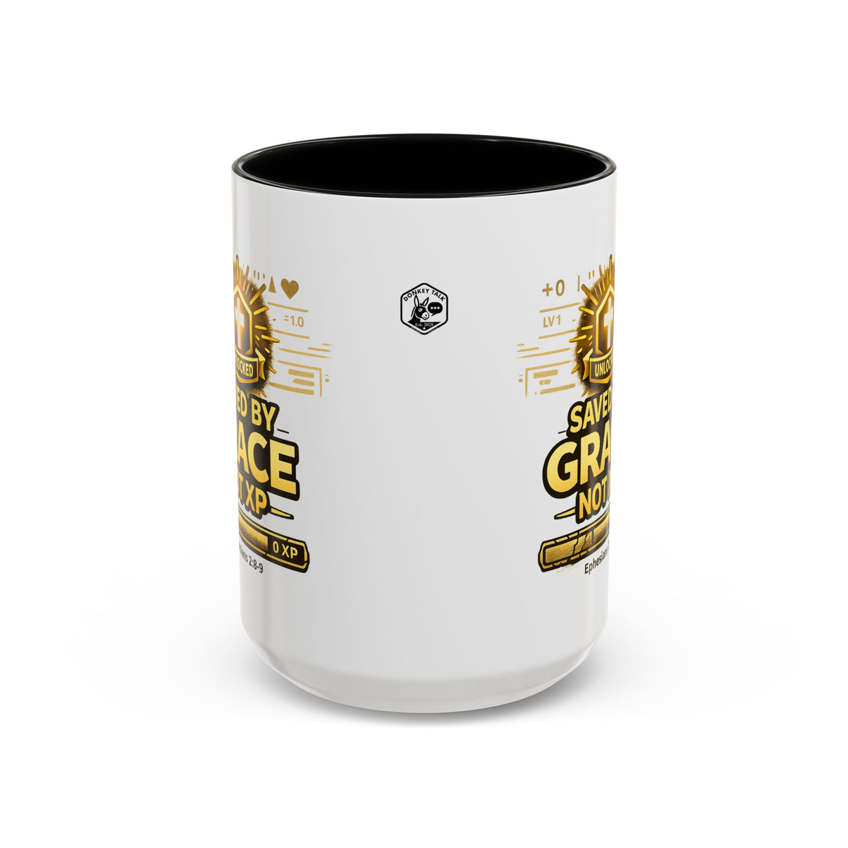 Saved by Grace Not XP gamer coffee mug – Donkey Talk ceramic mug