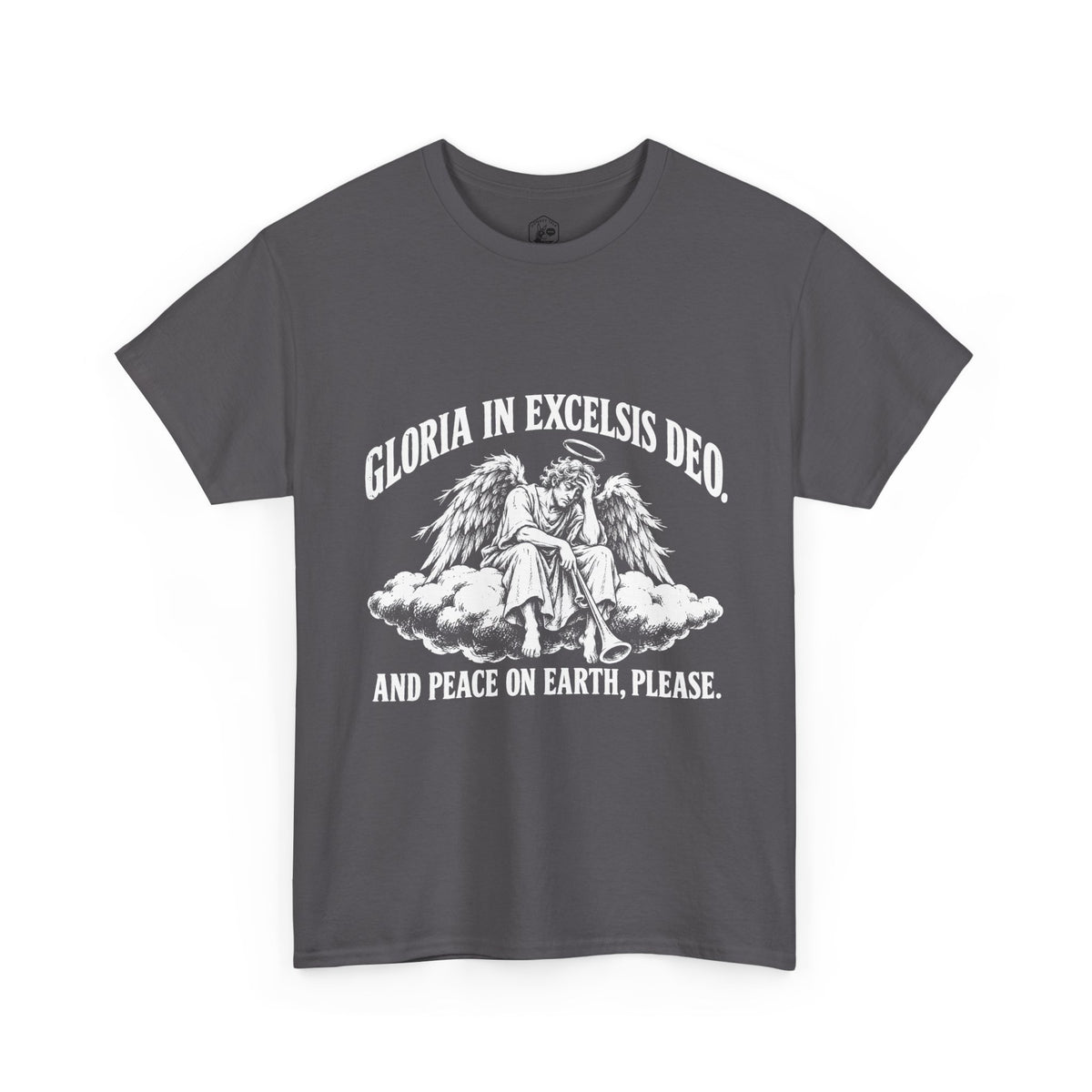 Gloria... Peace on Earth, Please T-Shirt | Luke 2:14 Funny Christmas Christian Tee