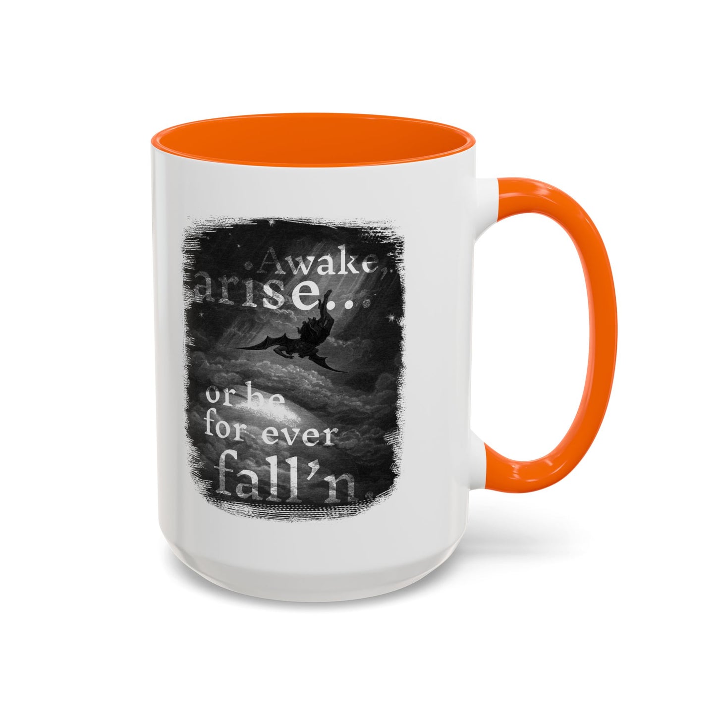 Inspirational Gothic Coffee Mug — "Awake Arise or Be Forever Fall'n" Accent Mug (11/15oz)