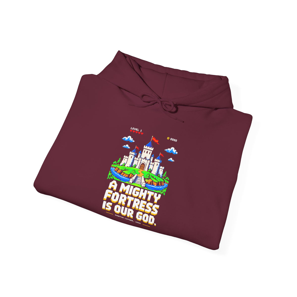 A Mighty Fortress 8-Bit Castle Hoodie | Martin Luther Hymn Hoodie