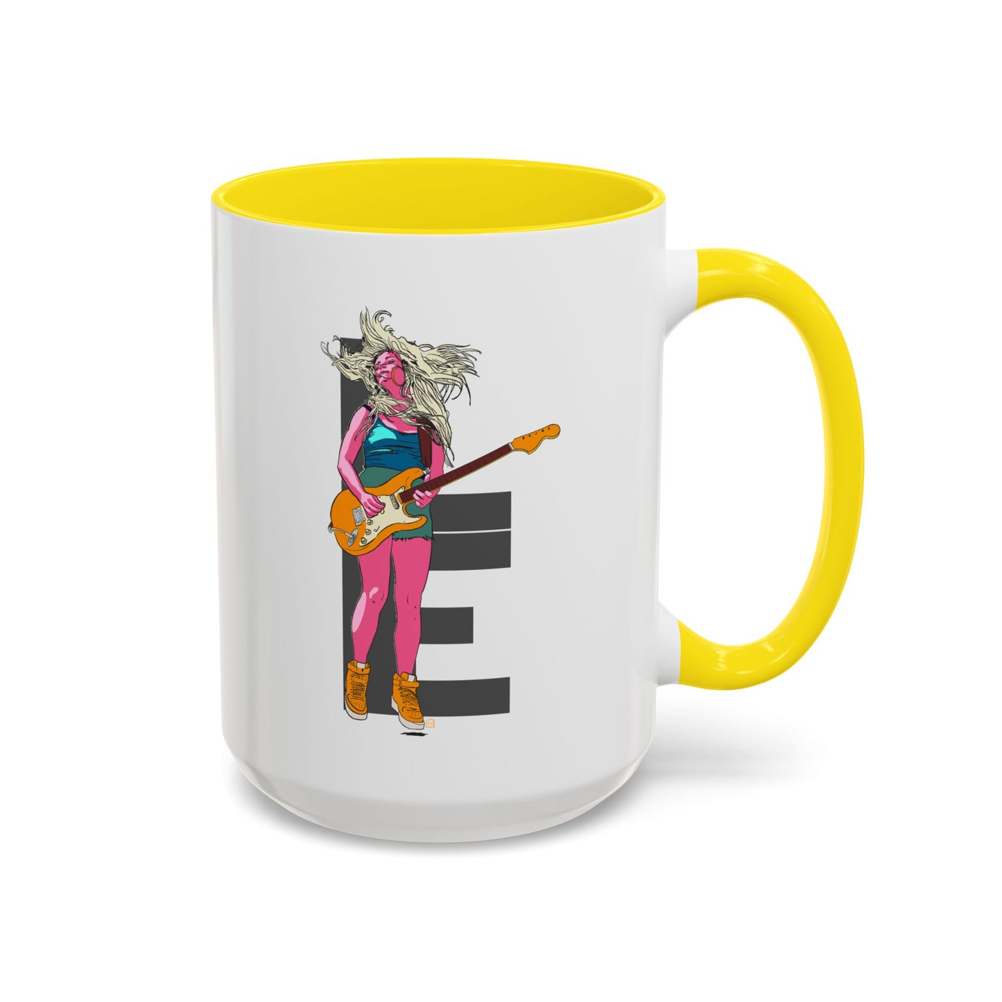 Coffee Mug — Colorful Guitarist Rock Music Accent Mug (11oz & 15oz)