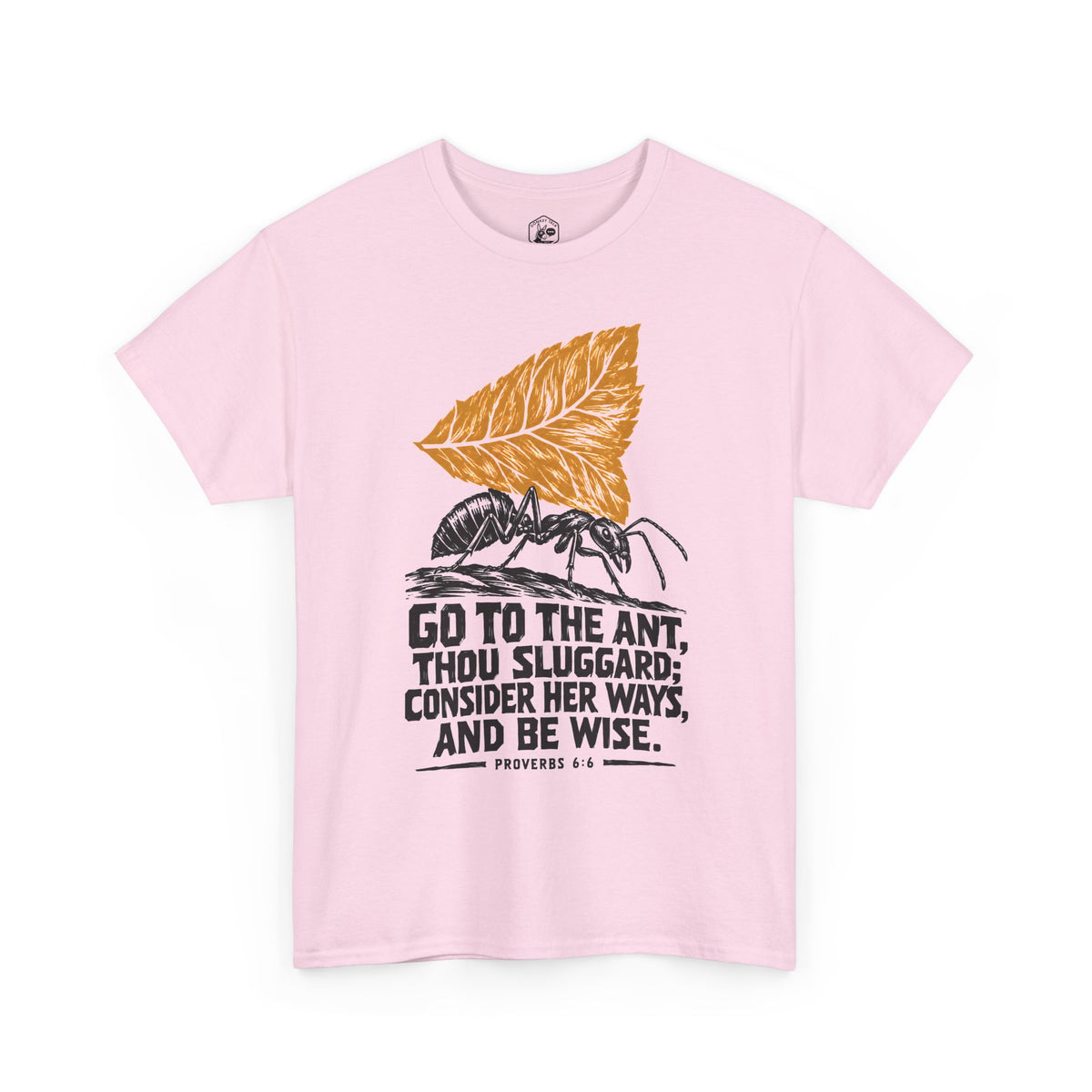 Consider Her Ways Ant Linocut T-shirt – Donkey Talk graphic tee