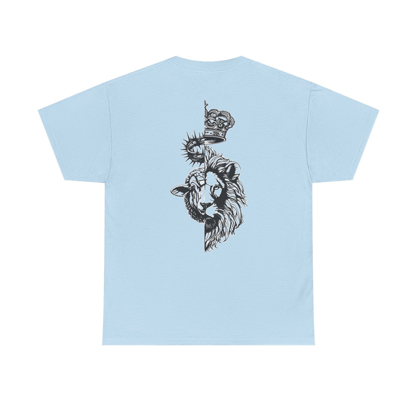 Lion & Crown Graphic Tee | Half Skull Lion Design T-Shirt