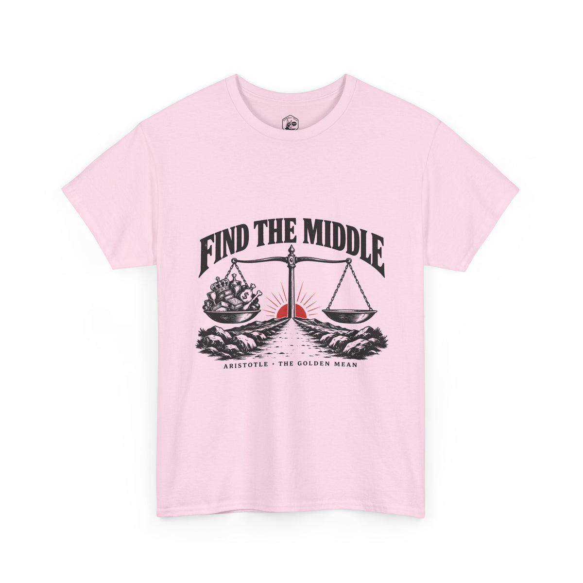Find the Middle T-Shirt | Aristotle Golden Mean Philosophy Tee