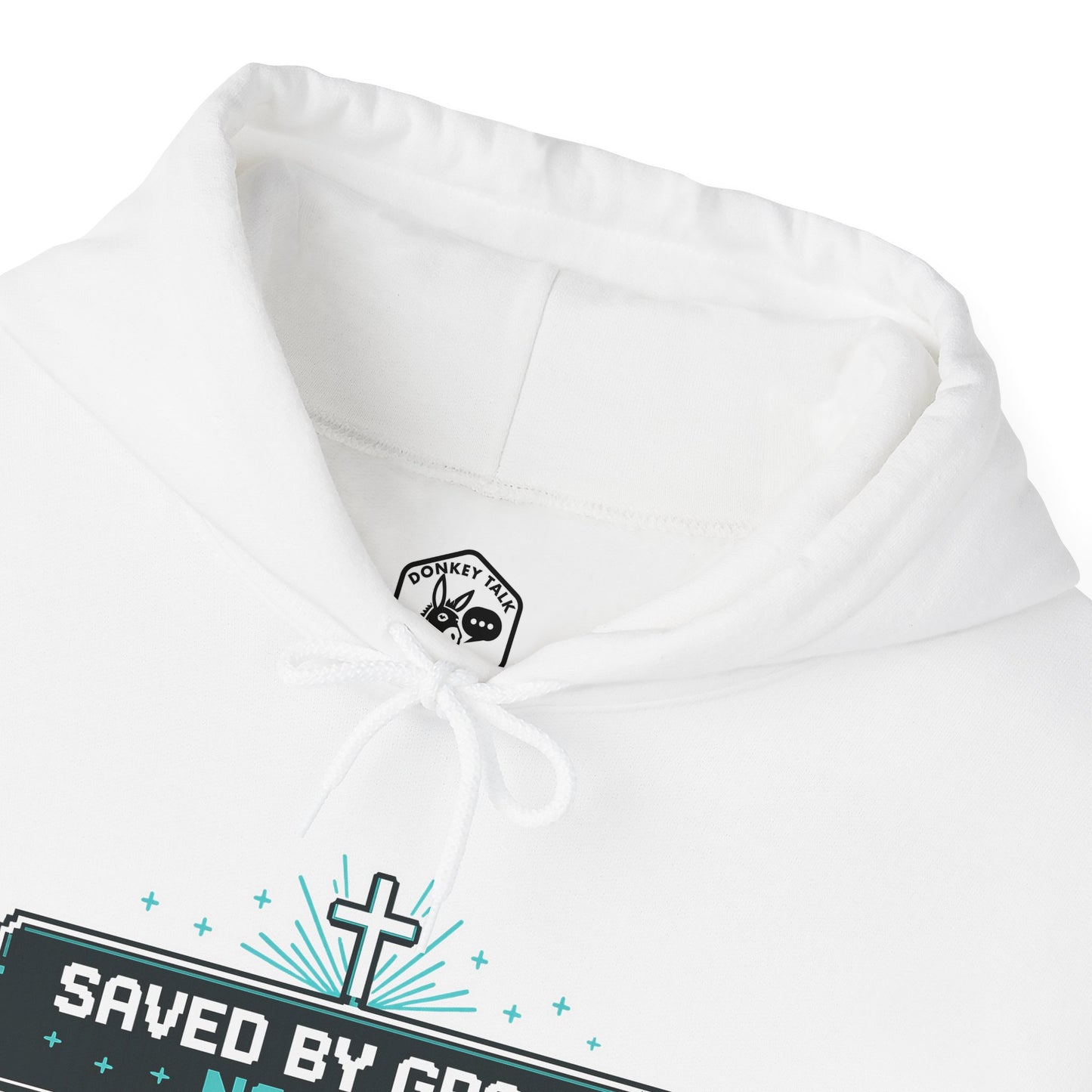 Christian Gamer Hoodie - "Saved by Grace, Not XP" Faith & Gaming Pullover