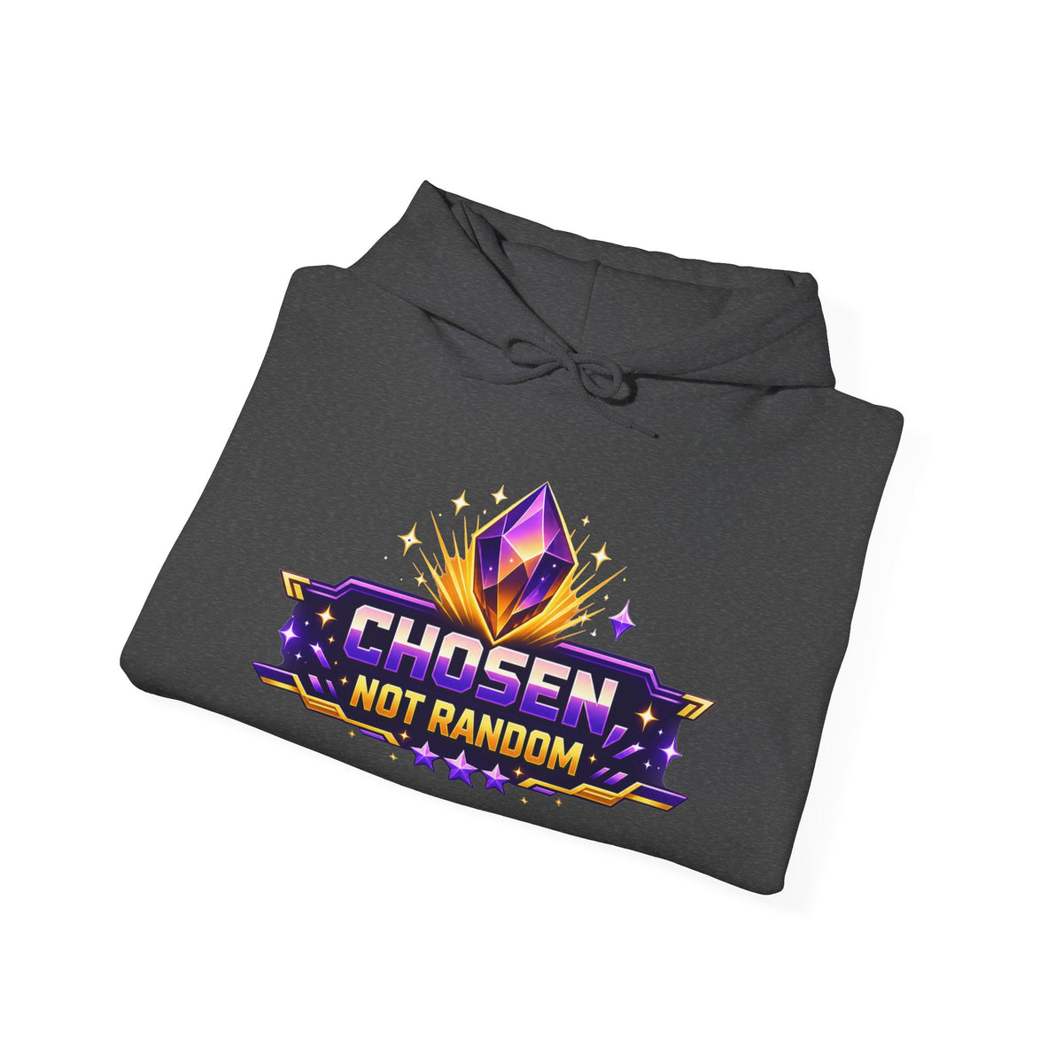 Chosen Not Random Hoodie — Gamer Badge Graphic Hooded Sweatshirt