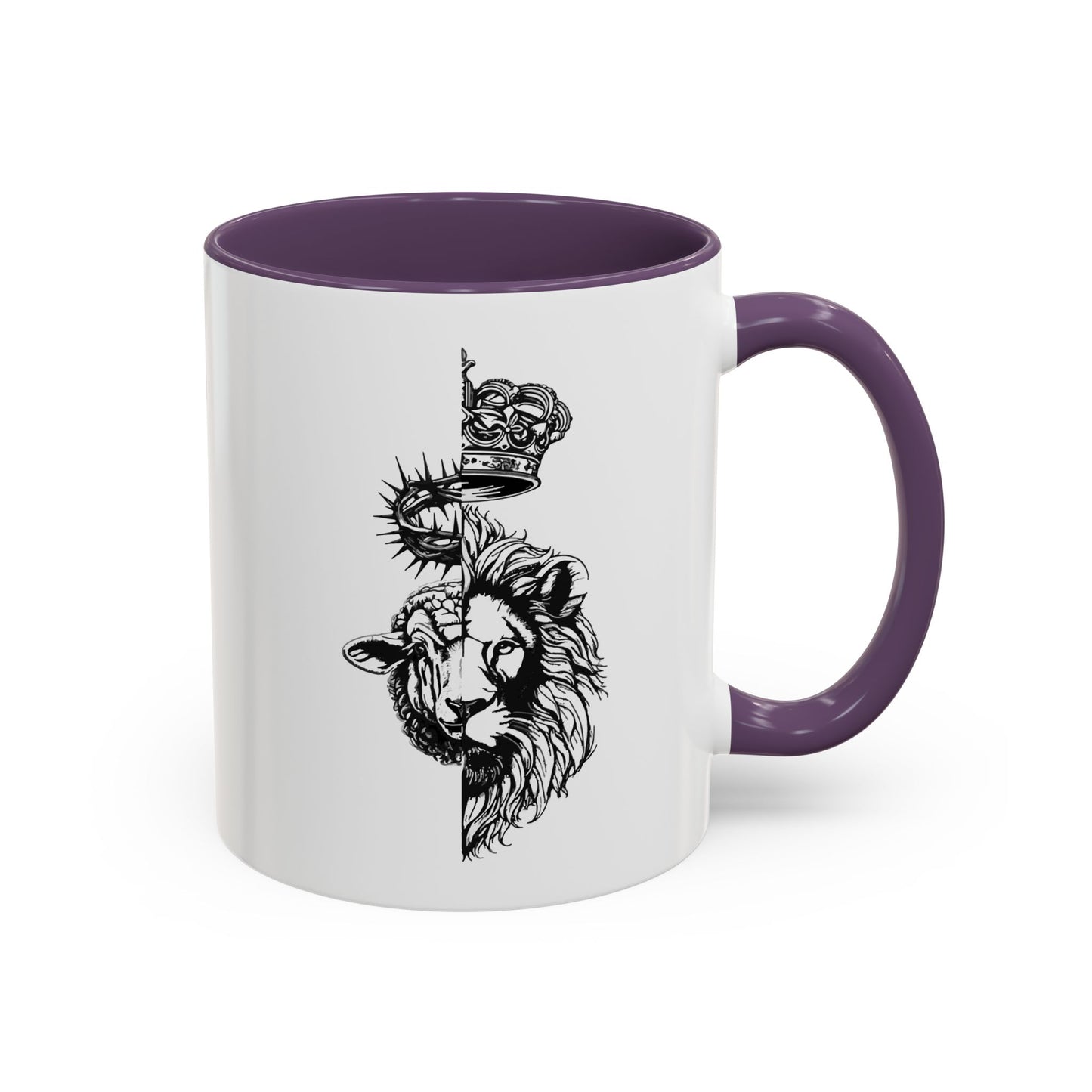 Lion & Lamb Religious Accent Coffee Mug — Crown of Thorns Christian Gift (11/15oz)