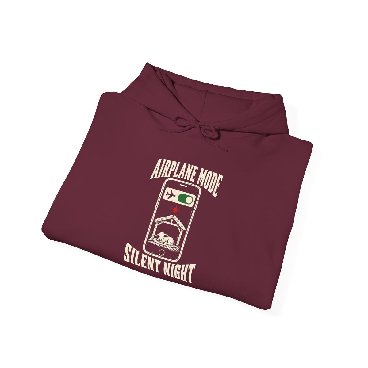 Airplane Mode: Silent Night Hoodie | Funny Christmas Christian Graphic Hoodie