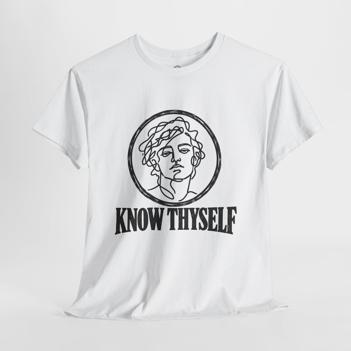 Know Thyself Unfiltered Line Art T-Shirt | Philosophy and Faith Tee