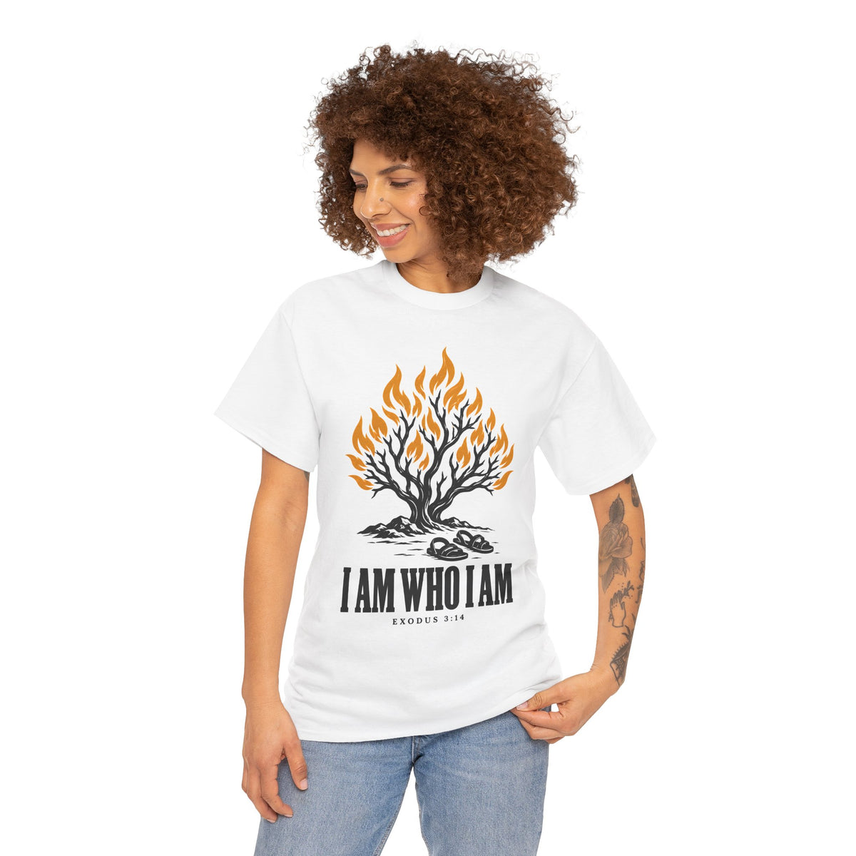 I Am Who I Am Burning Bush T-shirt – Donkey Talk graphic tee