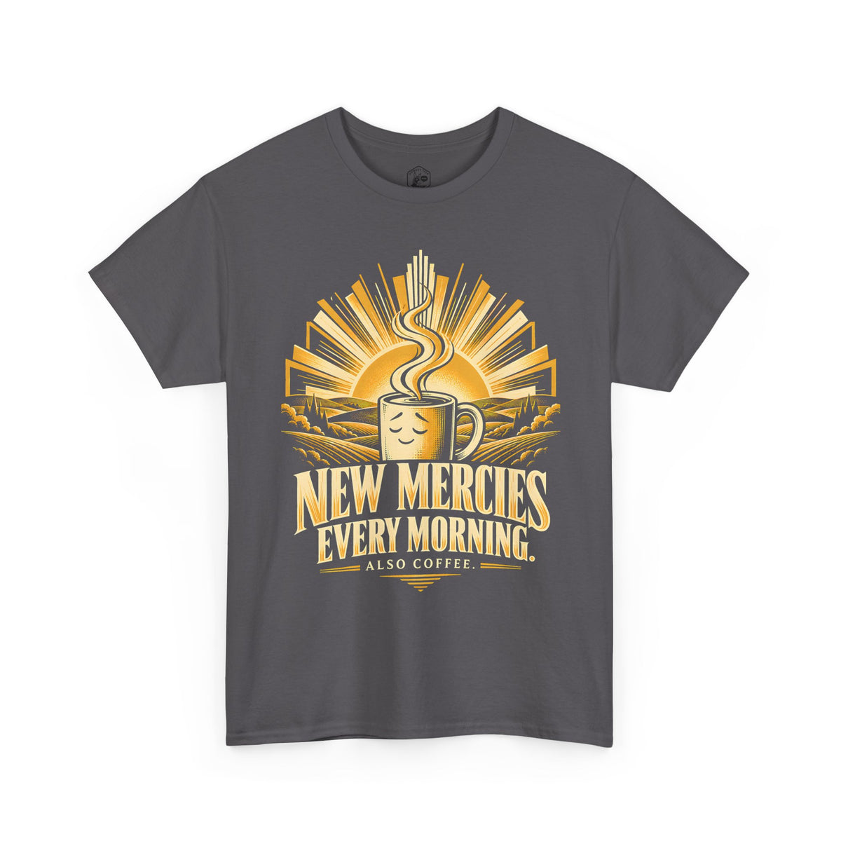 New Mercies Every Morning Also Coffee T-shirt – Donkey Talk graphic tee