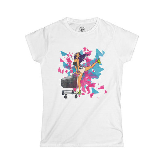 'Shopping Girl' Stylish Women's Tee - Fun Graphic Design for Fashion Lovers