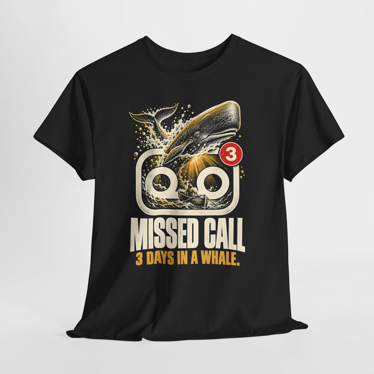 Missed Call 3 Days in a Whale T-shirt – Donkey Talk graphic tee