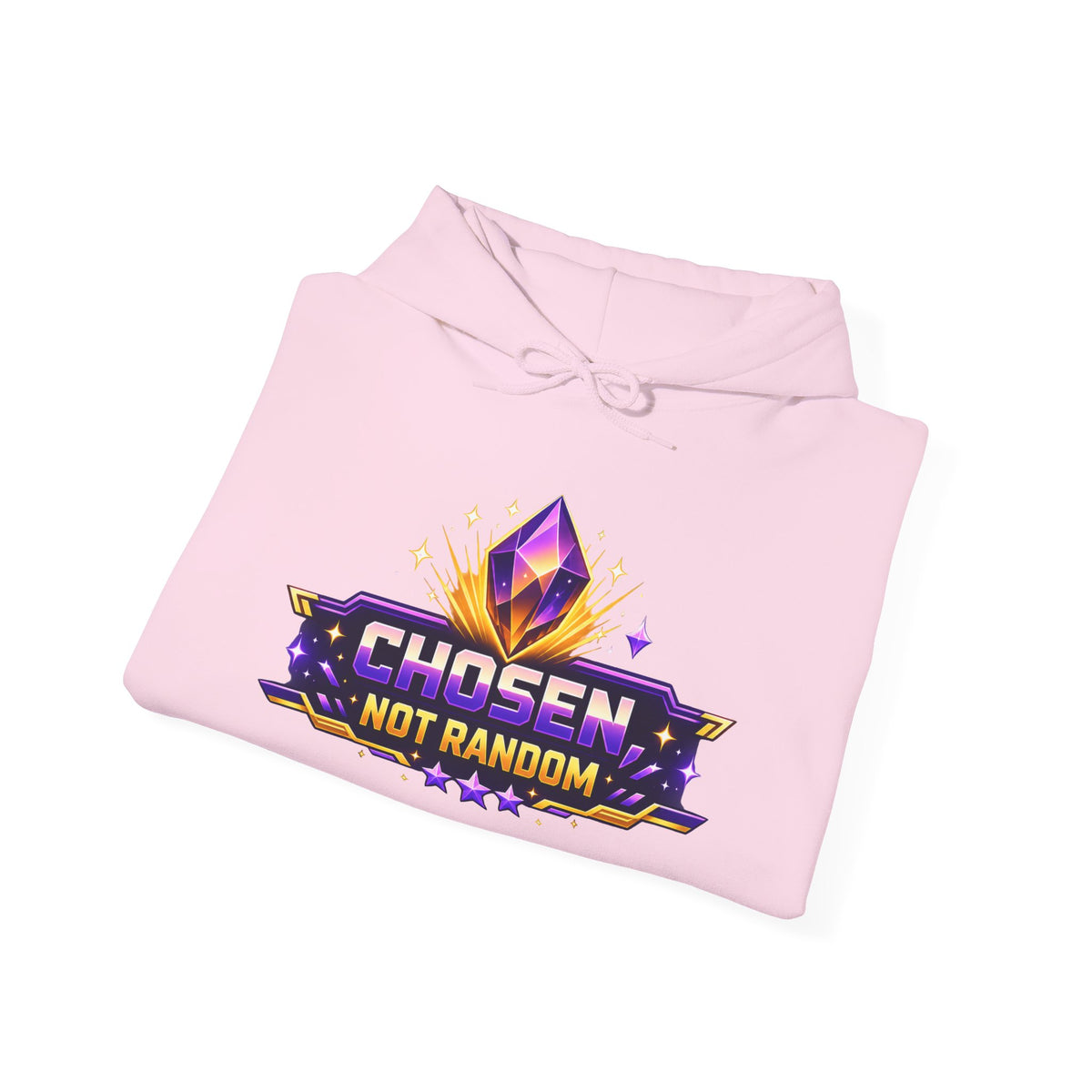 Chosen Not Random Hoodie — Gamer Badge Graphic Hooded Sweatshirt