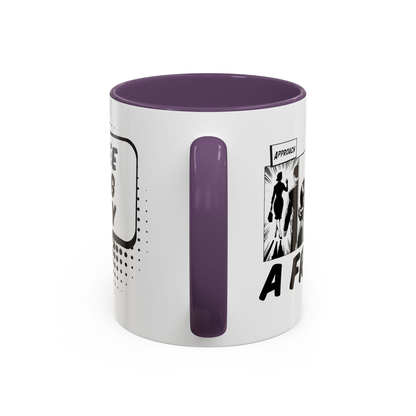 Free Hug Day Accent Coffee Mug – Funny Black & White Comic Speech Bubble Design (11/15 oz)