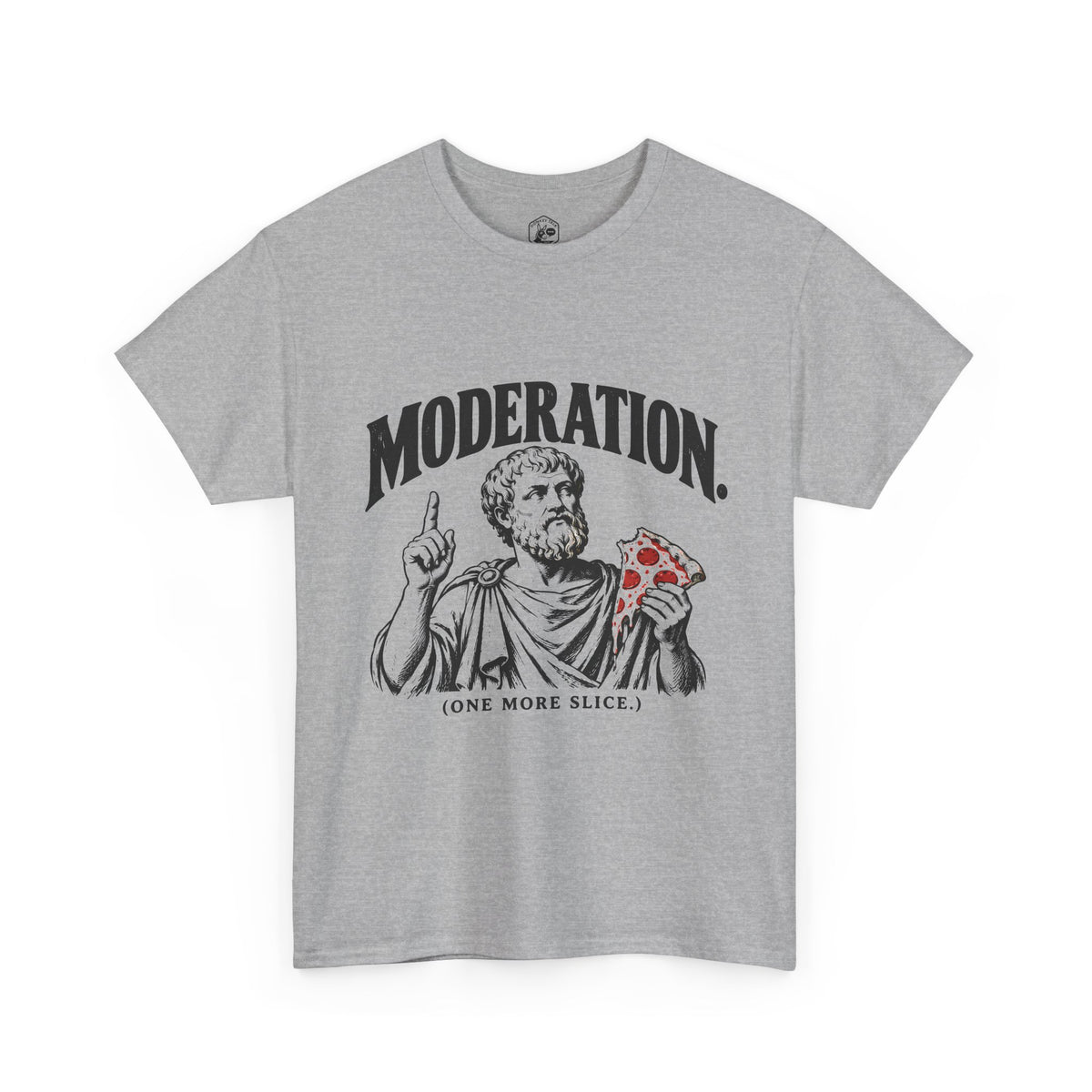 Moderation (One More Slice) T-Shirt | Aristotle Golden Mean Funny Philosophy Tee