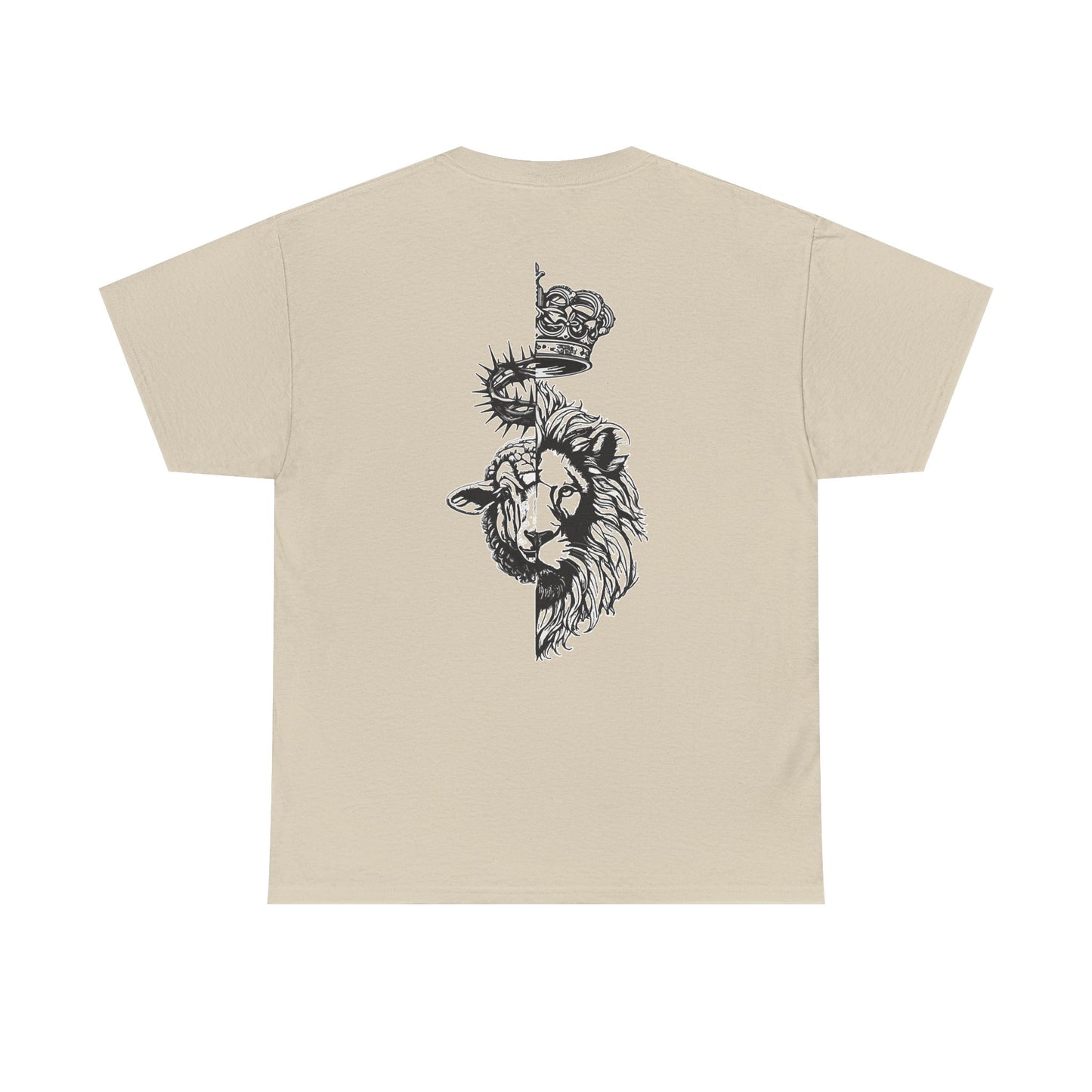 Lion & Crown Graphic Tee | Half Skull Lion Design T-Shirt