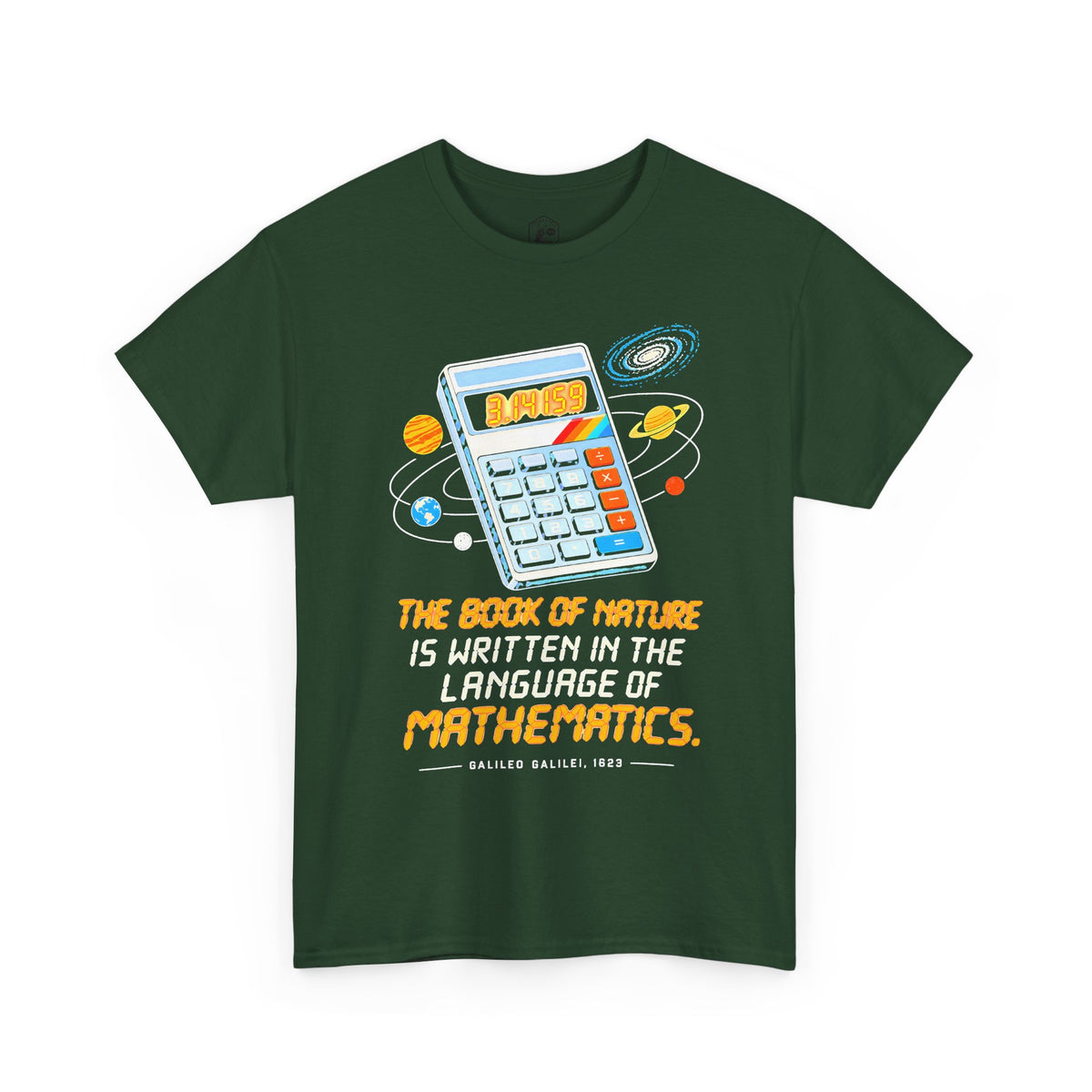 Galileo Book of Nature Calculator T-shirt – Donkey Talk graphic tee