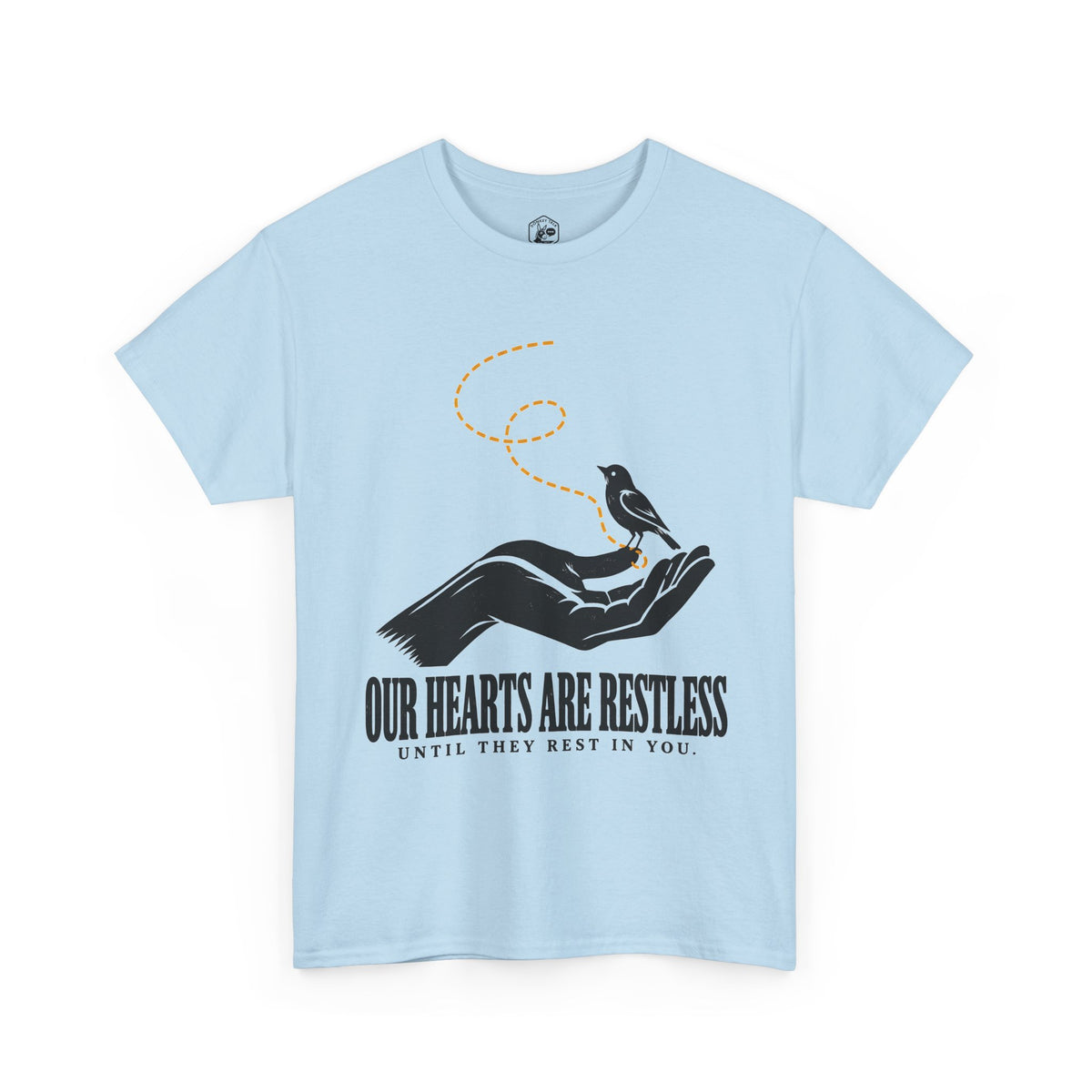 Our Hearts Are Restless Bird in Hand T-Shirt | Augustine Confessions Christian Tee