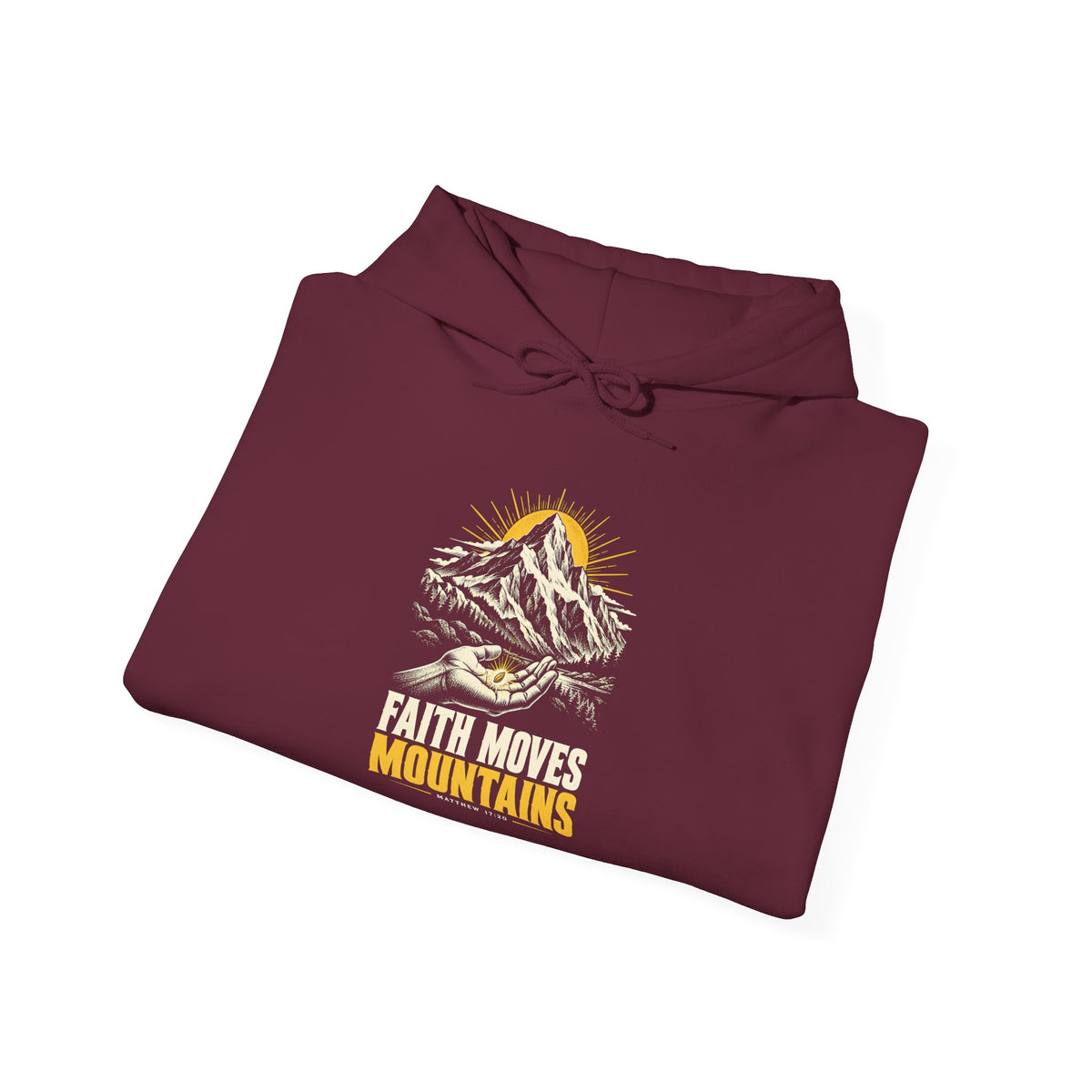 Faith Moves Mountains Hoodie | Matthew 17:20 Christian Graphic Hoodie