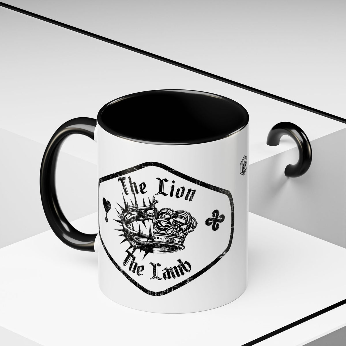 Lion & Lamb Religious Accent Coffee Mug — Crown of Thorns Christian Gift (11/15oz)