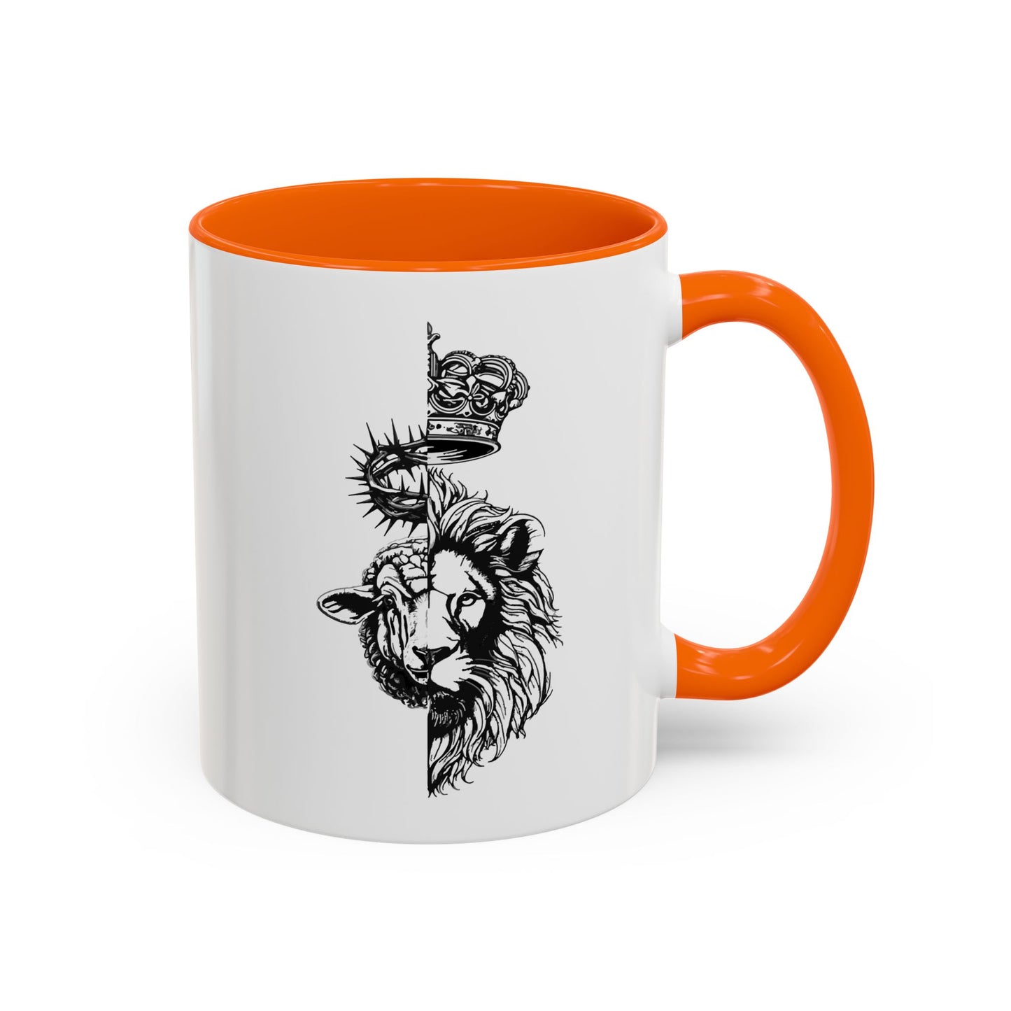 Lion & Lamb Religious Accent Coffee Mug — Crown of Thorns Christian Gift (11/15oz)