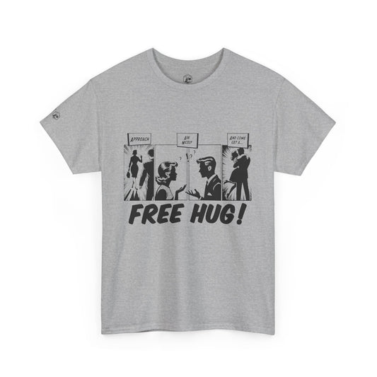 Free Hug Day Comics Unisex Heavy Cotton Tee - Fun Comic Design for Casual Wear