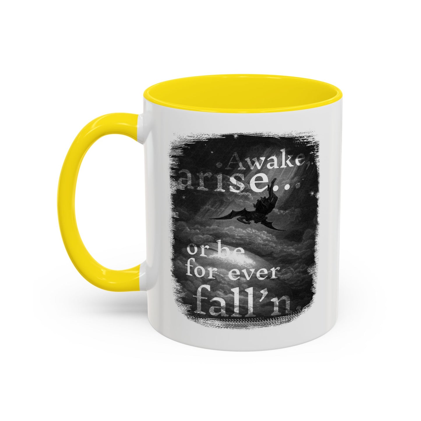 Inspirational Gothic Coffee Mug — "Awake Arise or Be Forever Fall'n" Accent Mug (11/15oz)