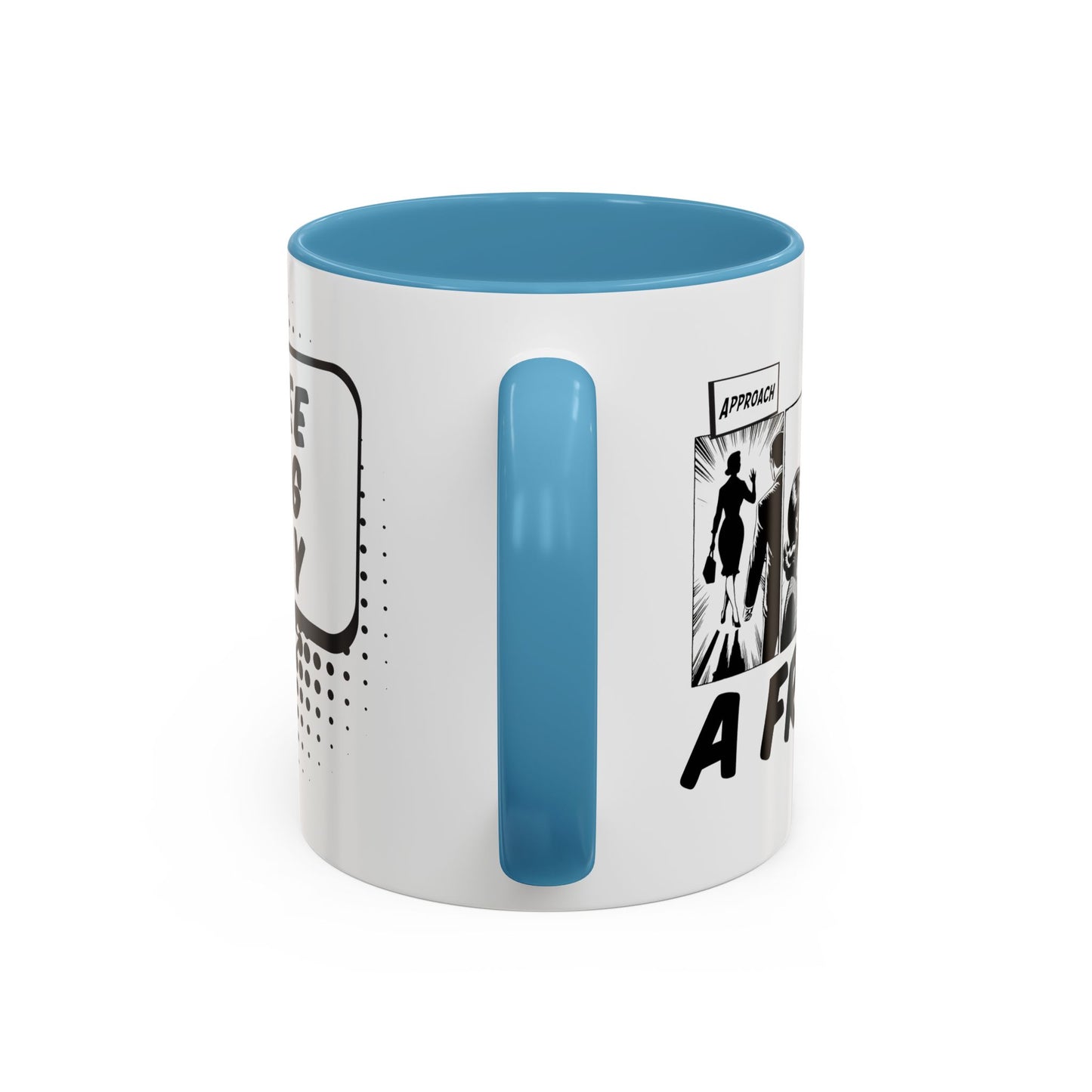 Free Hug Day Accent Coffee Mug – Funny Black & White Comic Speech Bubble Design (11/15 oz)