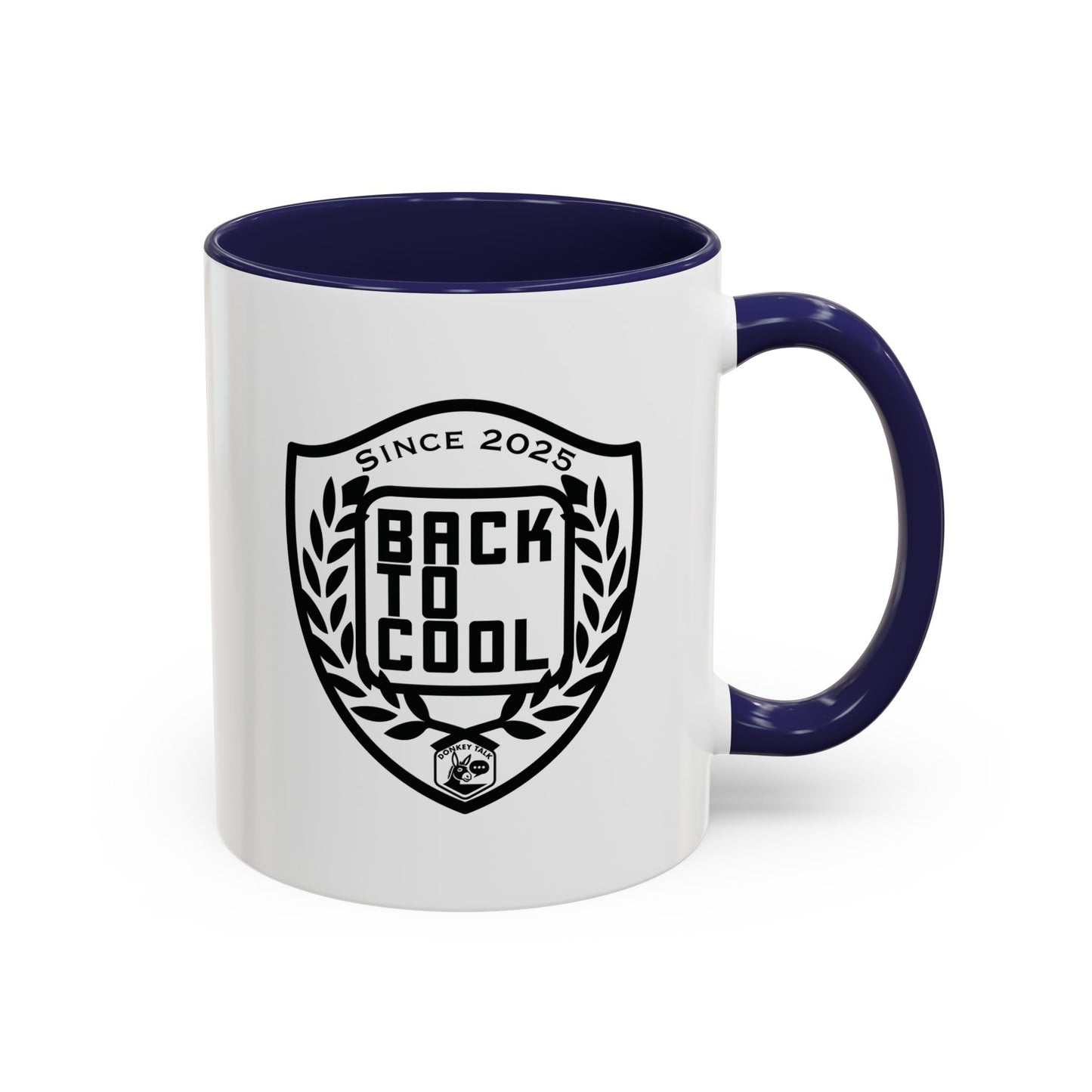 Back to Cool Shield Accent Coffee Mug — Retro Badge Coffee Cup (11/15oz)