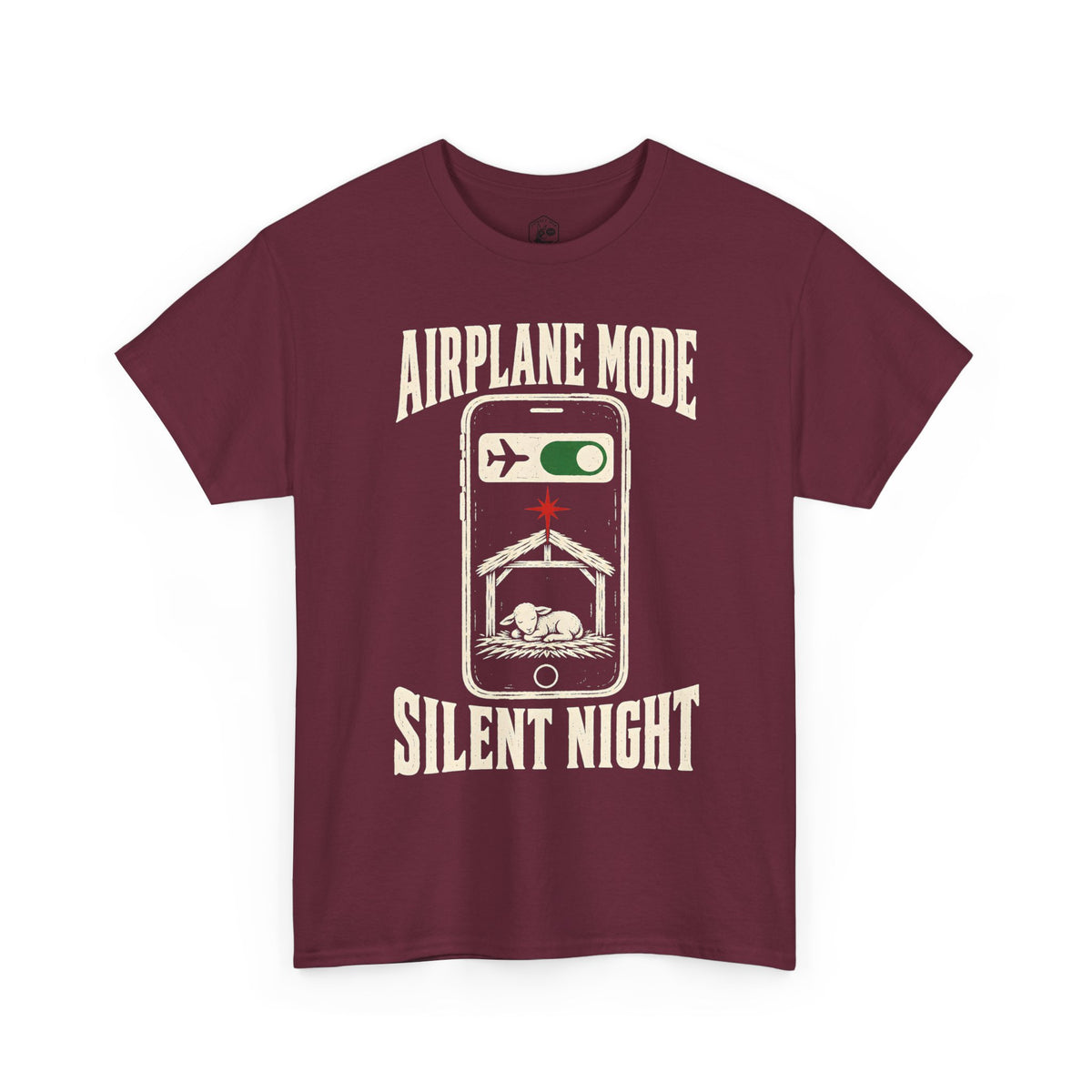 Airplane Mode: Silent Night T-Shirt | Funny Christmas Christian Graphic Tee