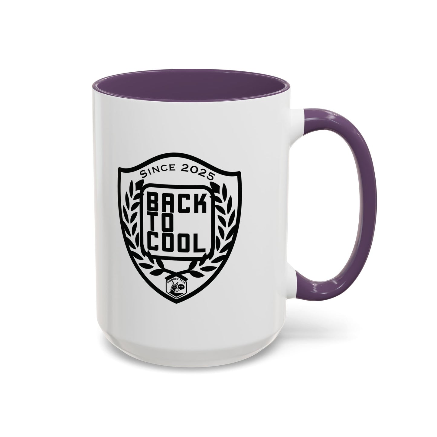 Back to Cool Shield Accent Coffee Mug — Retro Badge Coffee Cup (11/15oz)