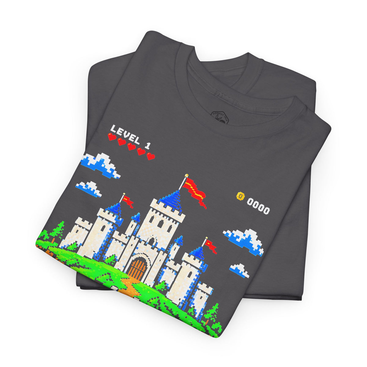 A Mighty Fortress 8-Bit Castle T-shirt – Donkey Talk graphic tee