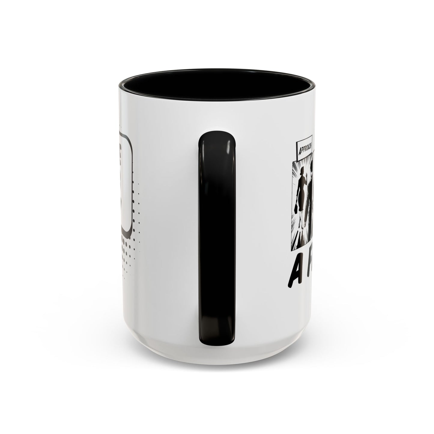 Free Hug Day Accent Coffee Mug – Funny Black & White Comic Speech Bubble Design (11/15 oz)