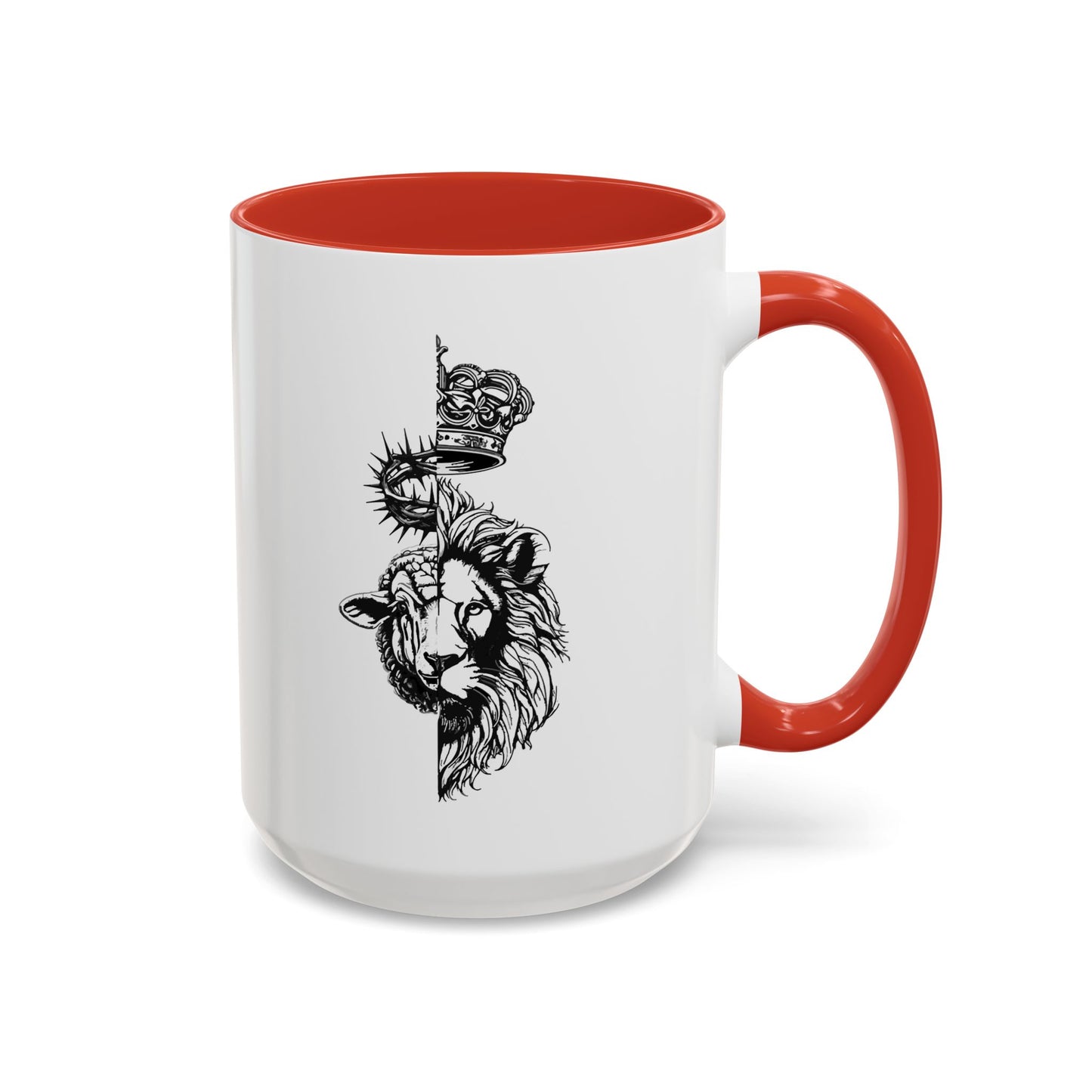 Lion & Lamb Religious Accent Coffee Mug — Crown of Thorns Christian Gift (11/15oz)