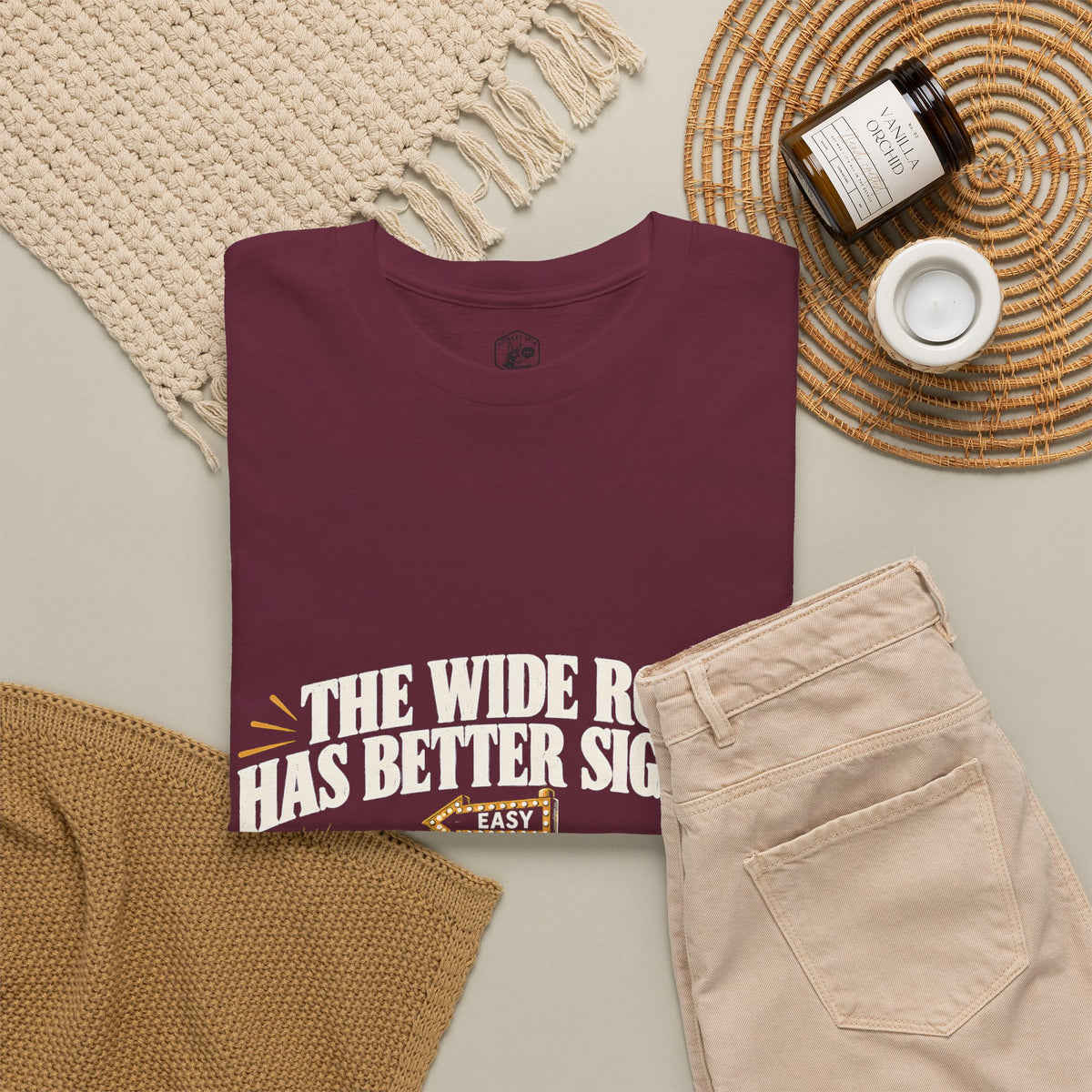 The Wide Road Has Better Signage T-Shirt | Matthew 7:13-14 Funny Christian Tee