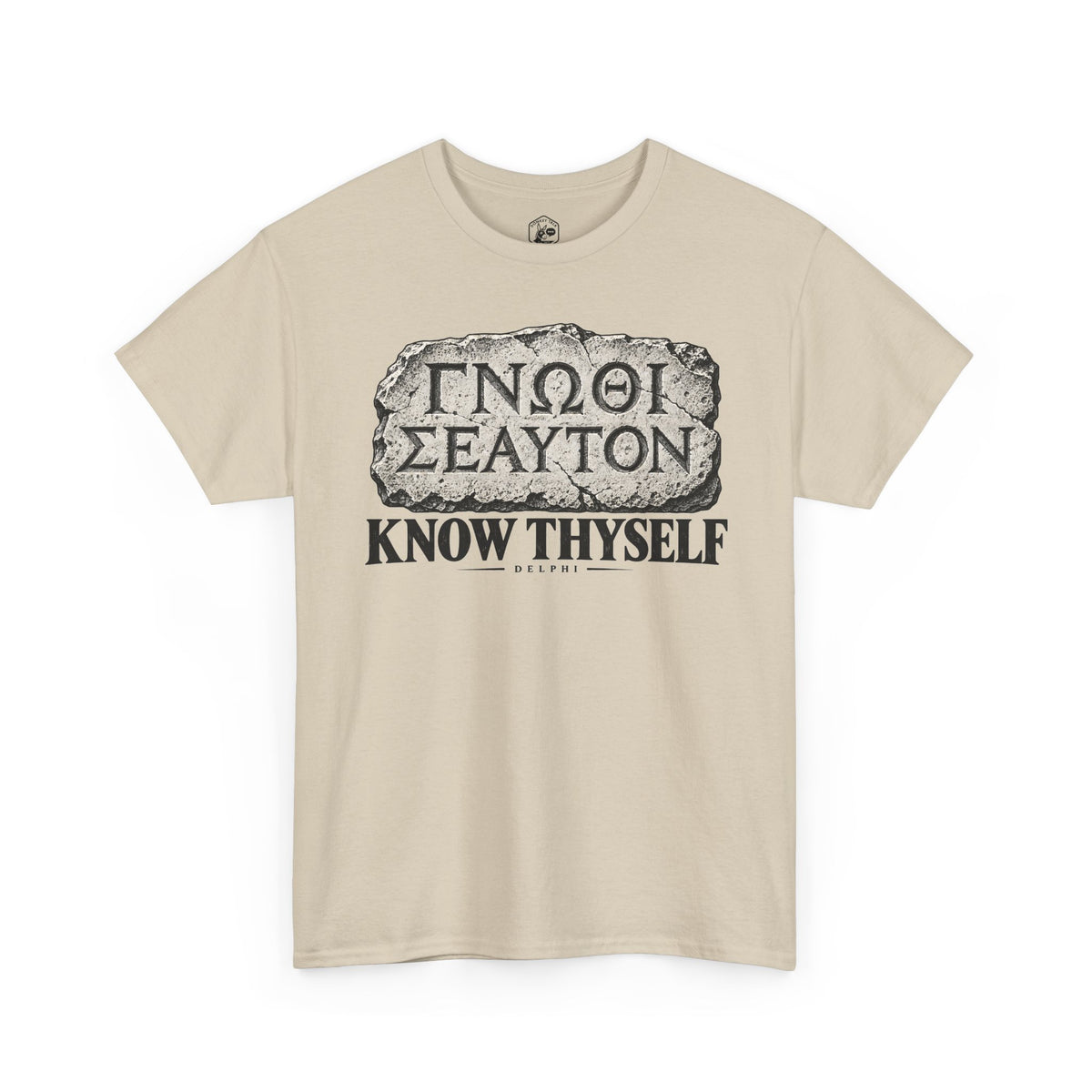 Know Thyself Delphi Stone T-shirt – Donkey Talk graphic tee