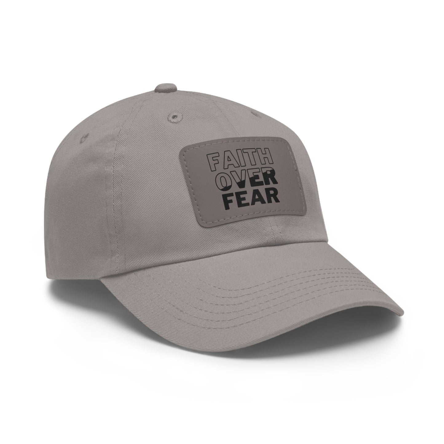 Faith Over Fear Dad Hat - Stylish Hat with Leather Patch