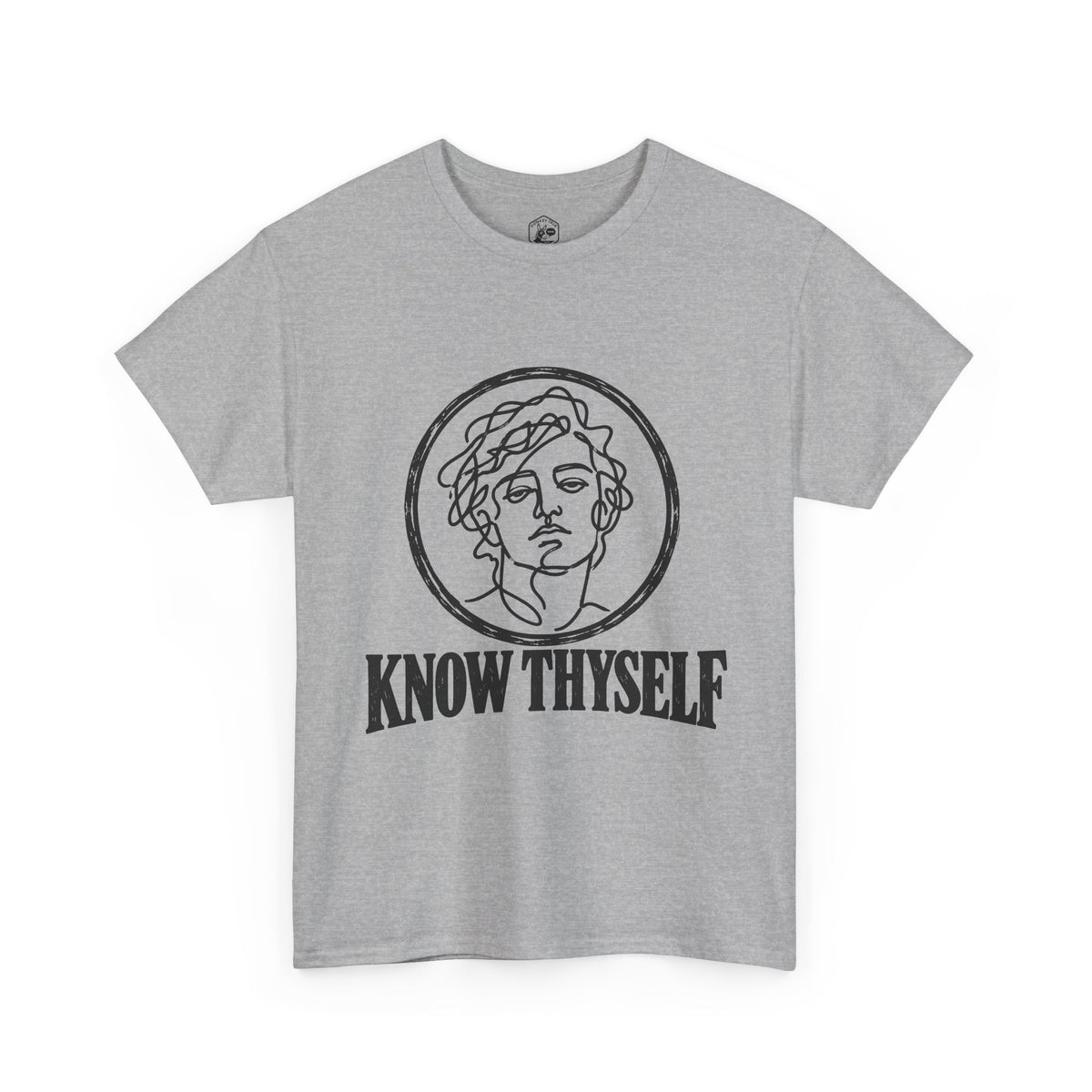 Know Thyself Unfiltered Line Art T-Shirt | Philosophy and Faith Tee