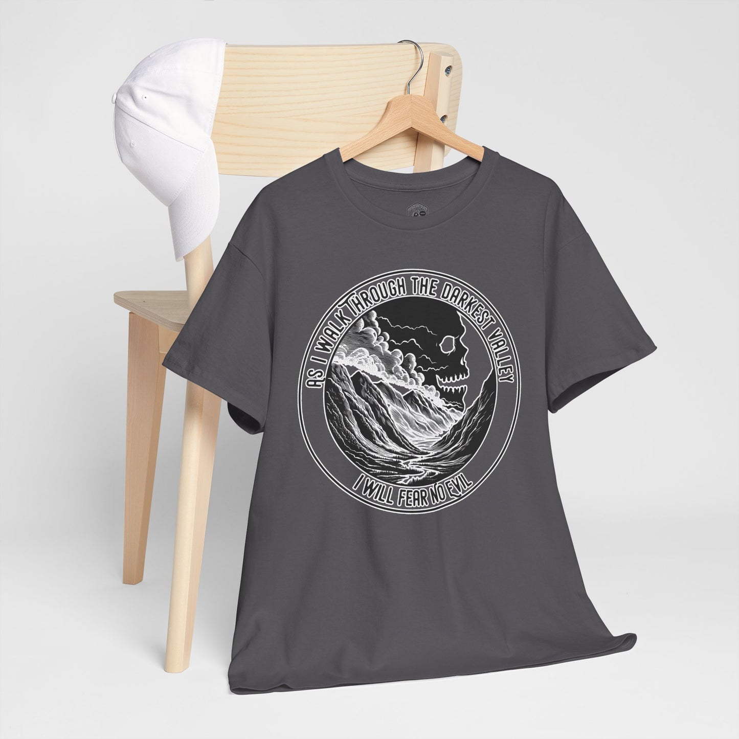 Fear No Evil Psalm 23 T-Shirt | Christian Graphic Tee, Front & Back Print