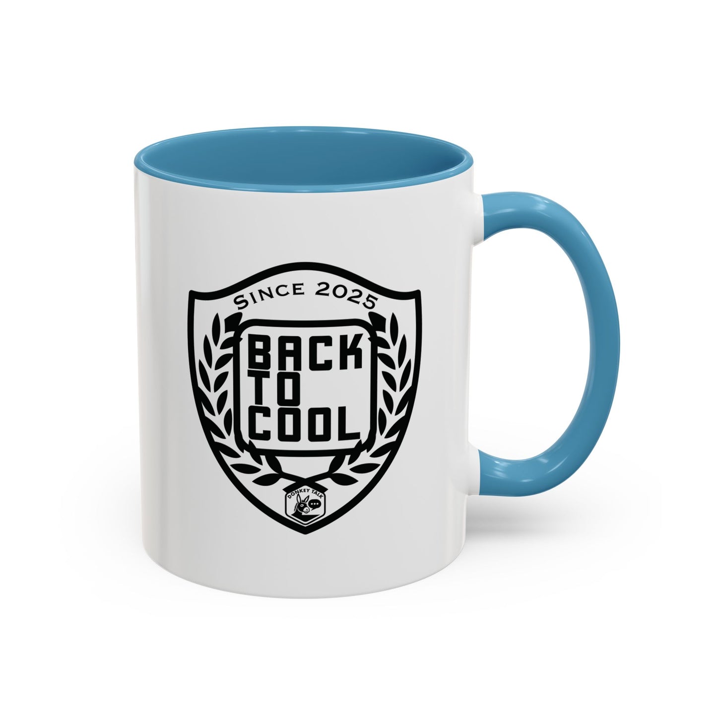 Back to Cool Shield Accent Coffee Mug — Retro Badge Coffee Cup (11/15oz)